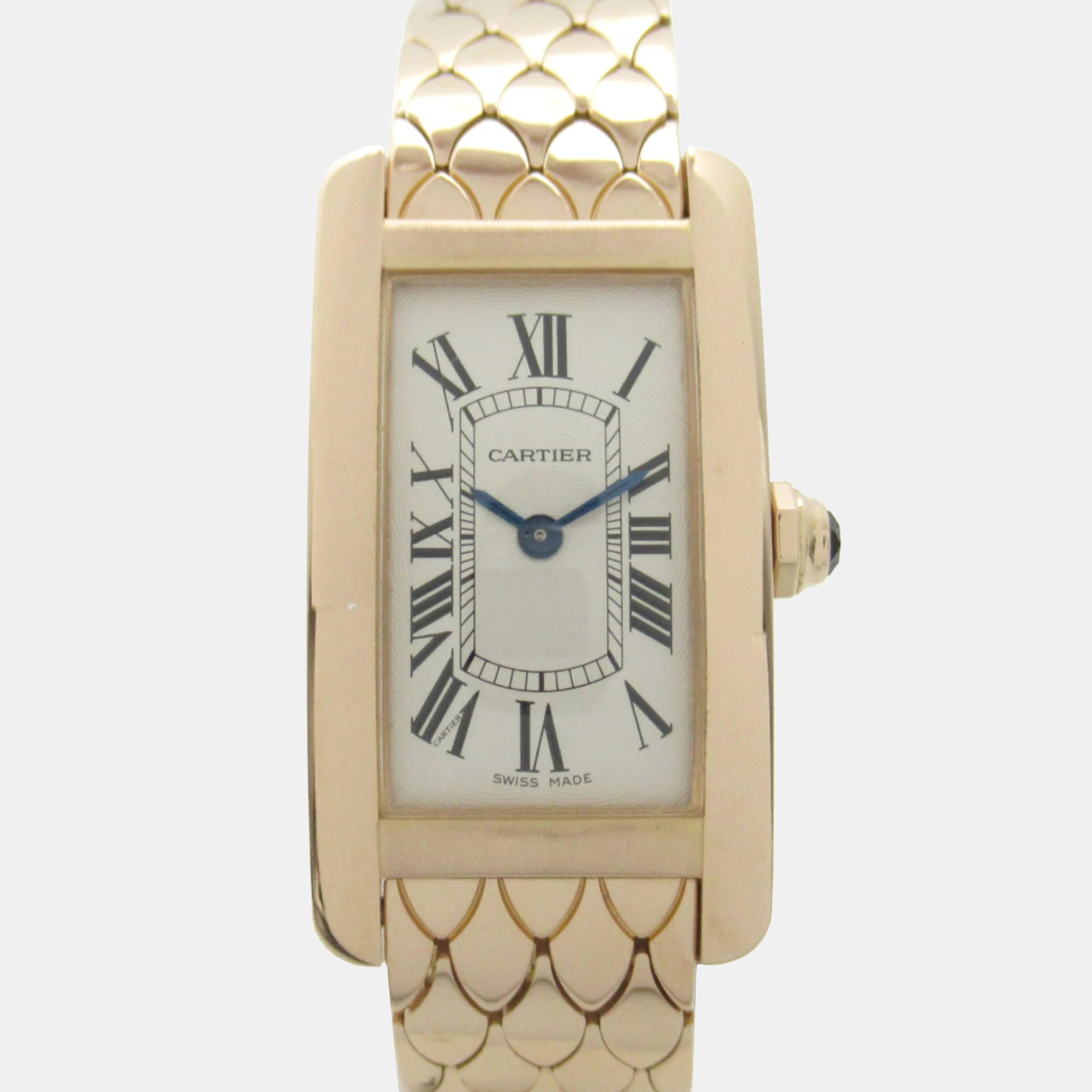 

Cartier Silver 18k Rose Gold Tank Americaine W2620031 Automatic Women's Wristwatch 19 mm
