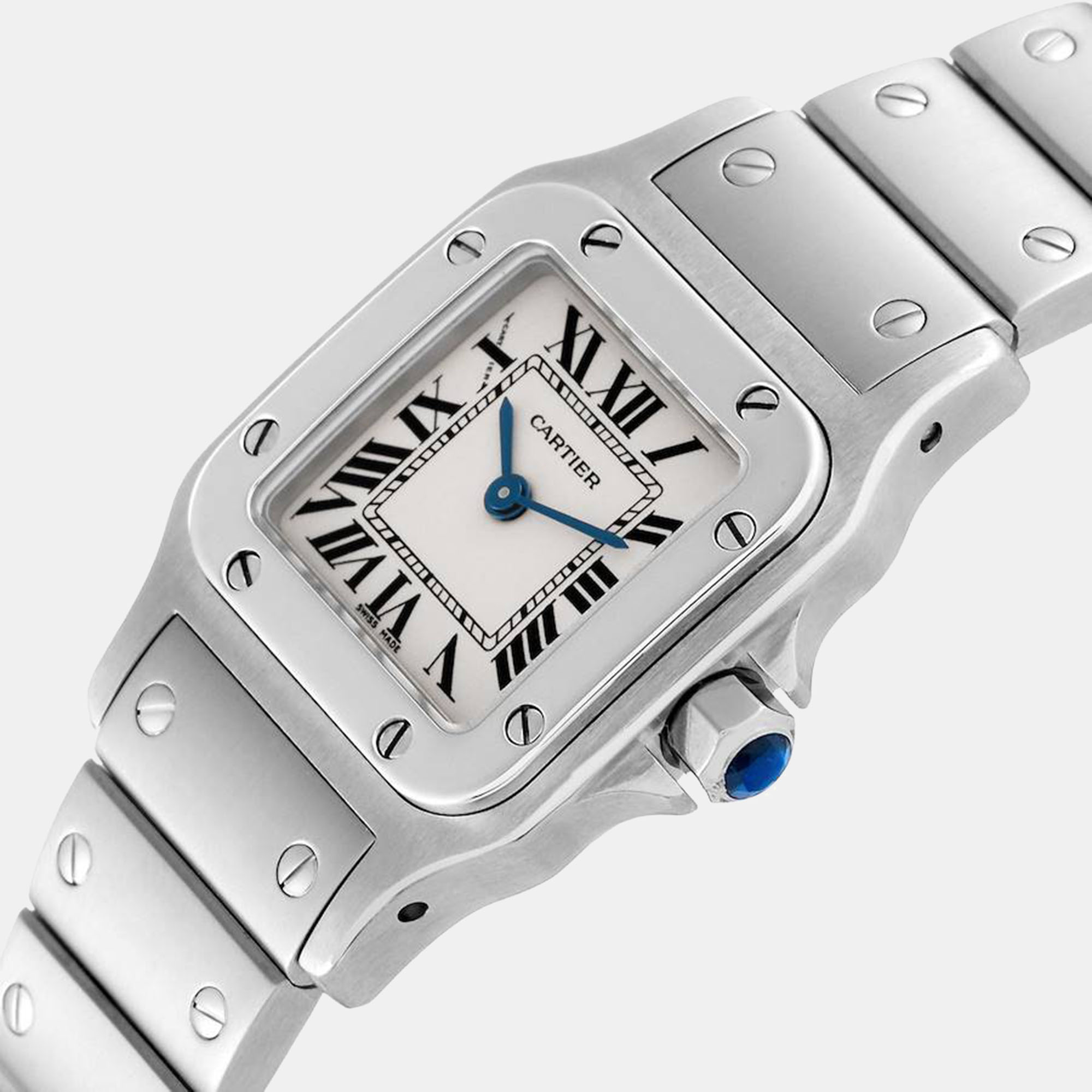 

Cartier Santos Galbee Small Silver Dial Steel Ladies Watch W20056D6 24.0 mm x 34.0 mm