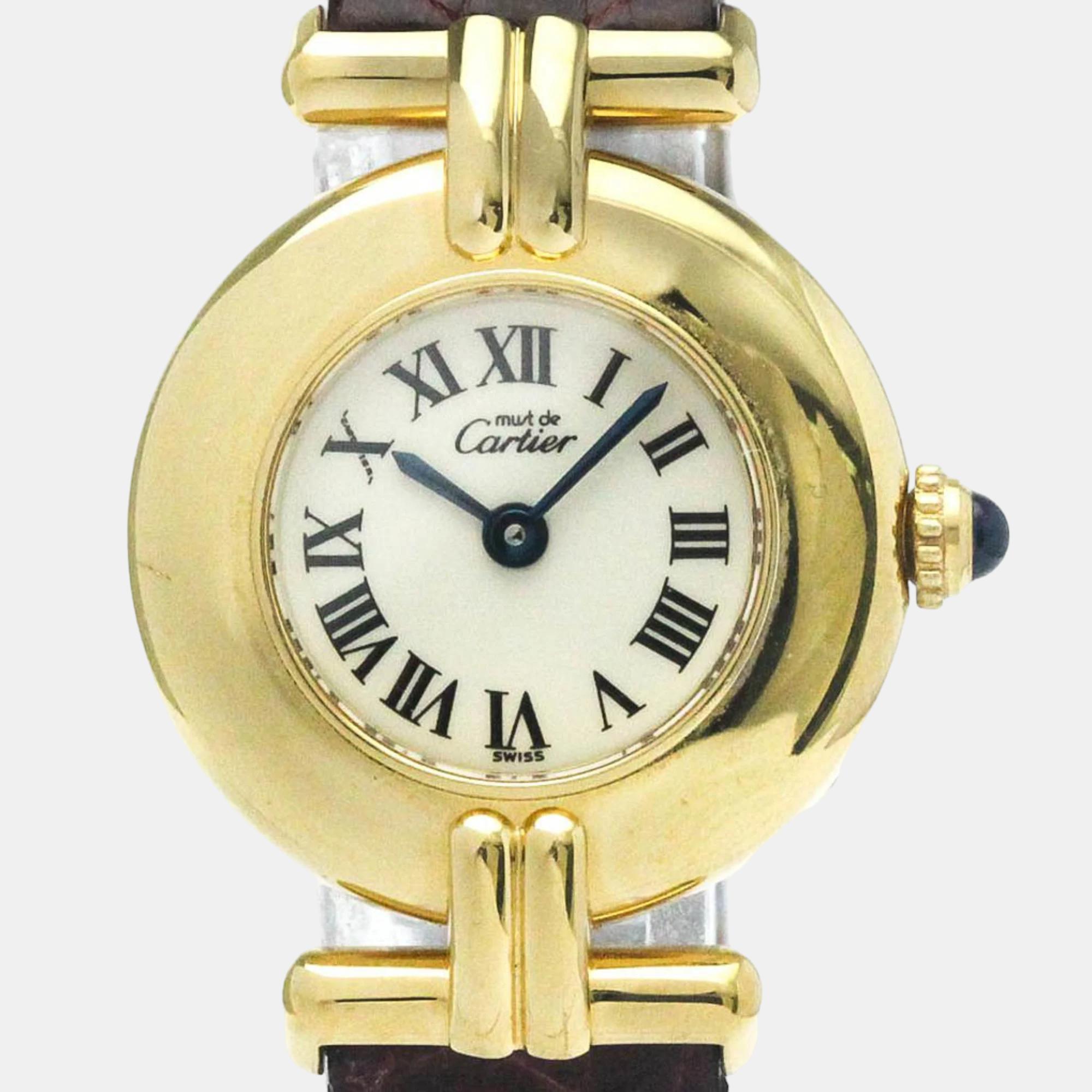 

Cartier Ivory Gold Plated Must de Cartier Colisee BF569416 Women's Wristwatch, Cream