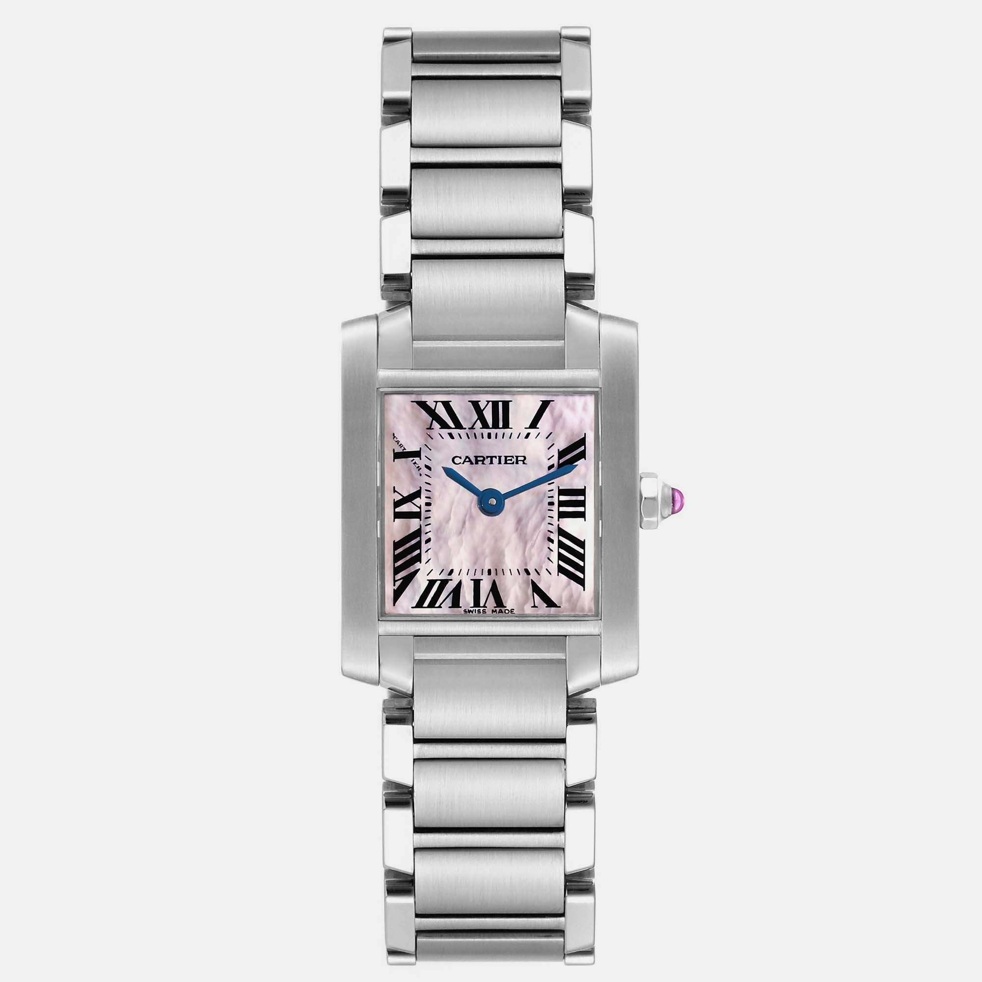 

Cartier Tank Francaise Mother Of Pearl Dial Steel Ladies Watch W51028Q3 20.0 mm x 25.0 mm, Silver