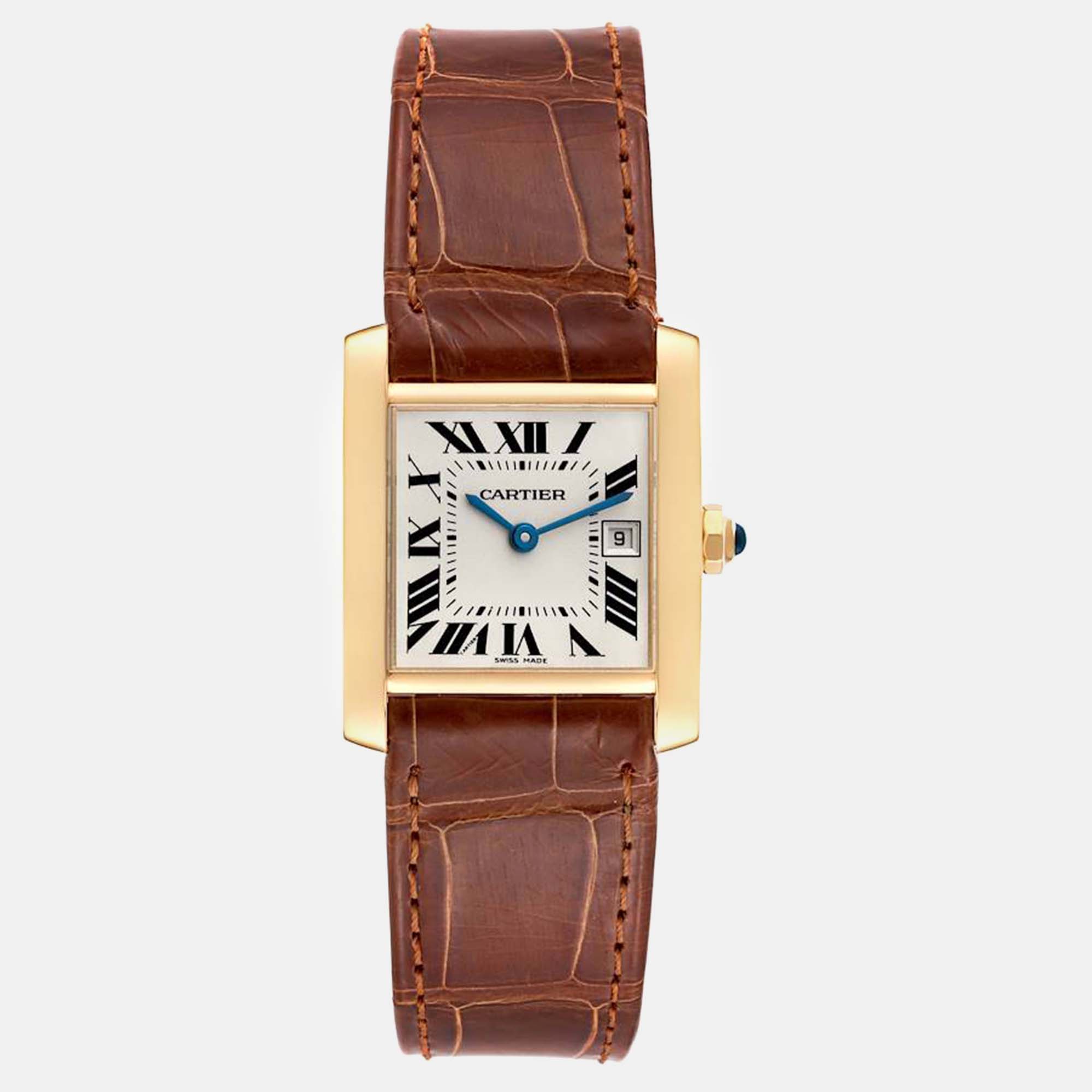 

Cartier Tank Francaise Midsize Yellow Gold Ladies Watch W5001456, Silver