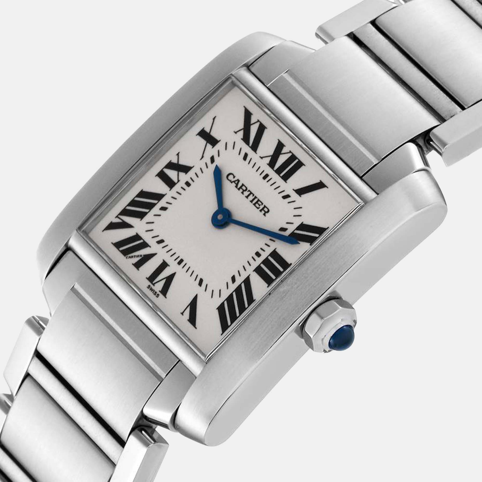 

Cartier Tank Francaise Midsize Steel Ladies Watch WSTA0005, White