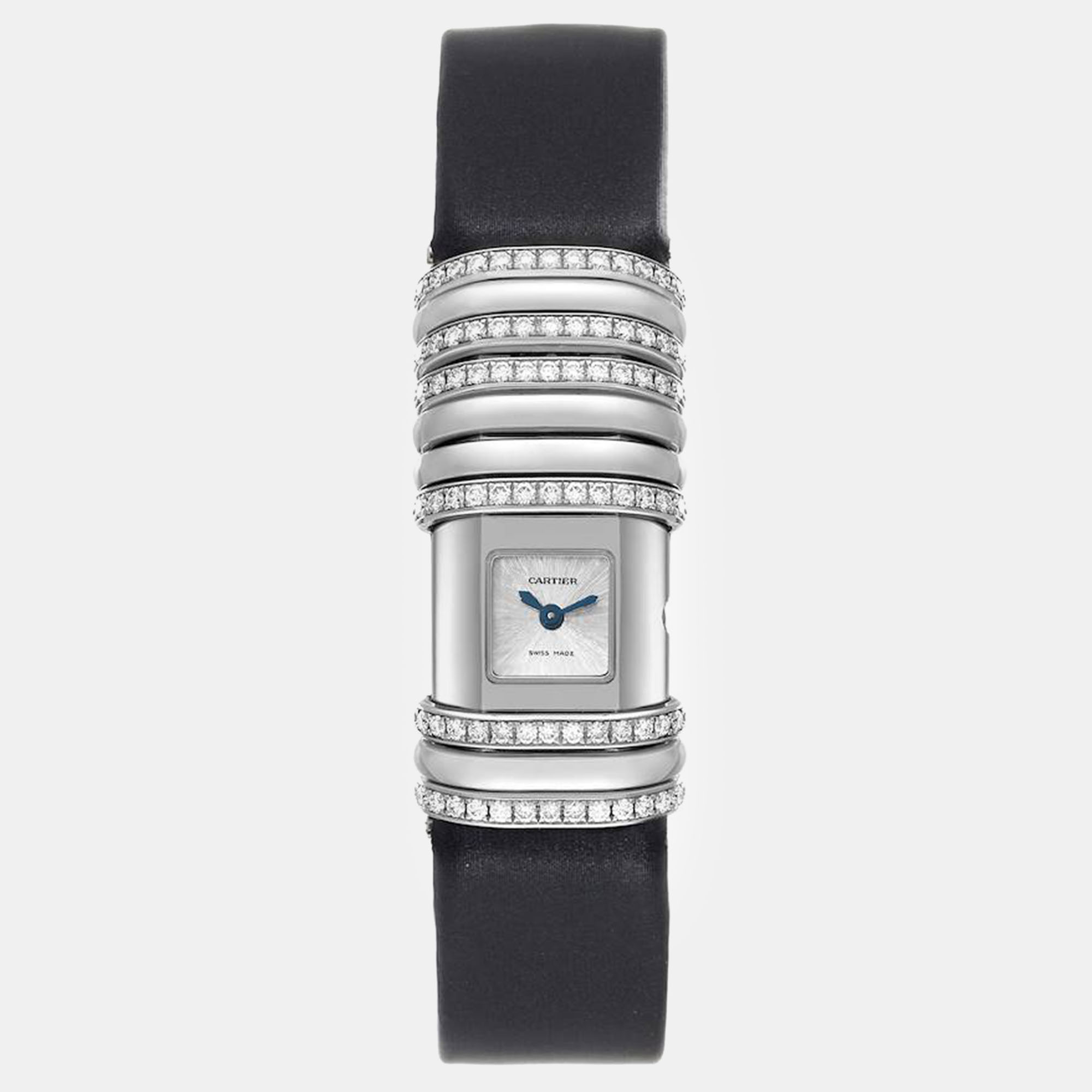 

Cartier Declaration White Gold Titanium Diamond Ladies Watch, Silver