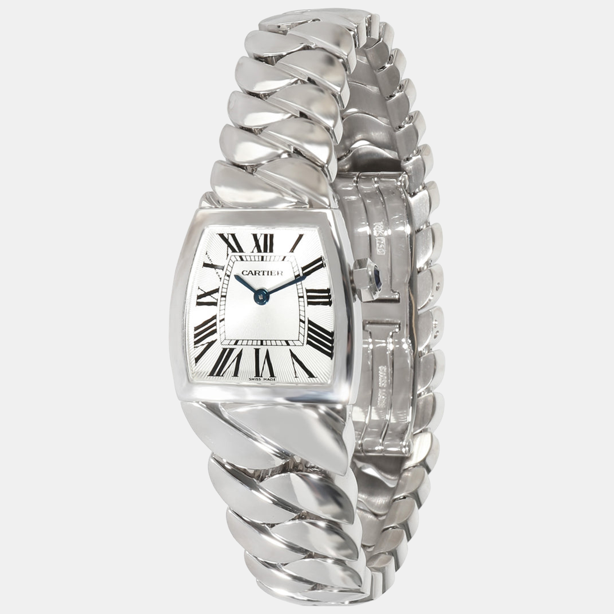 Pre-owned Cartier Silver 18k White Gold La Dona W640060j Quartz Women's Wristwatch 22.5 Mm