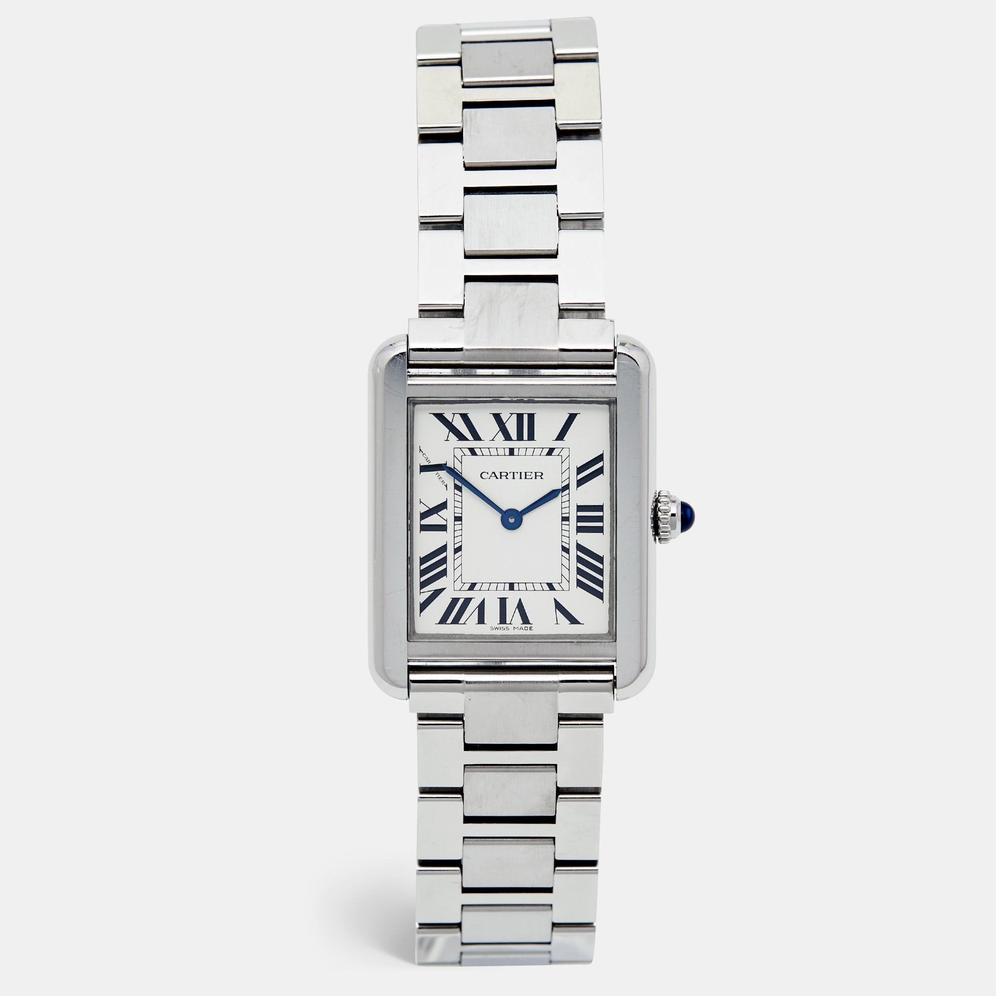

Cartier Silver Stainless Steel Tank Solo W5200013 Women's Wristwatch