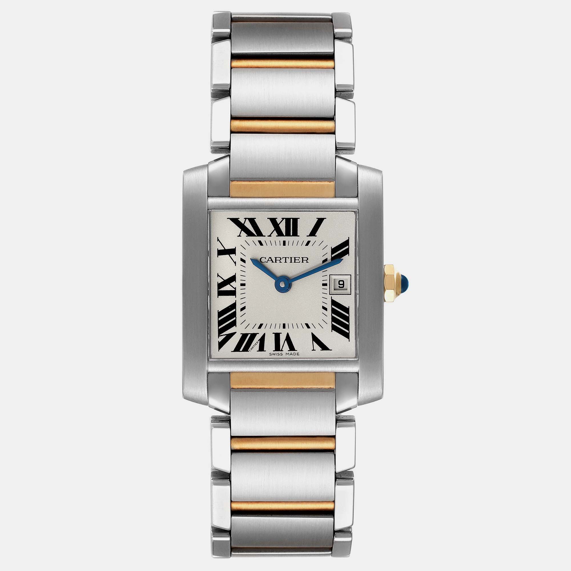 

Cartier Tank Francaise Midsize Steel Yellow Gold Ladies Watch 25 mm, Silver