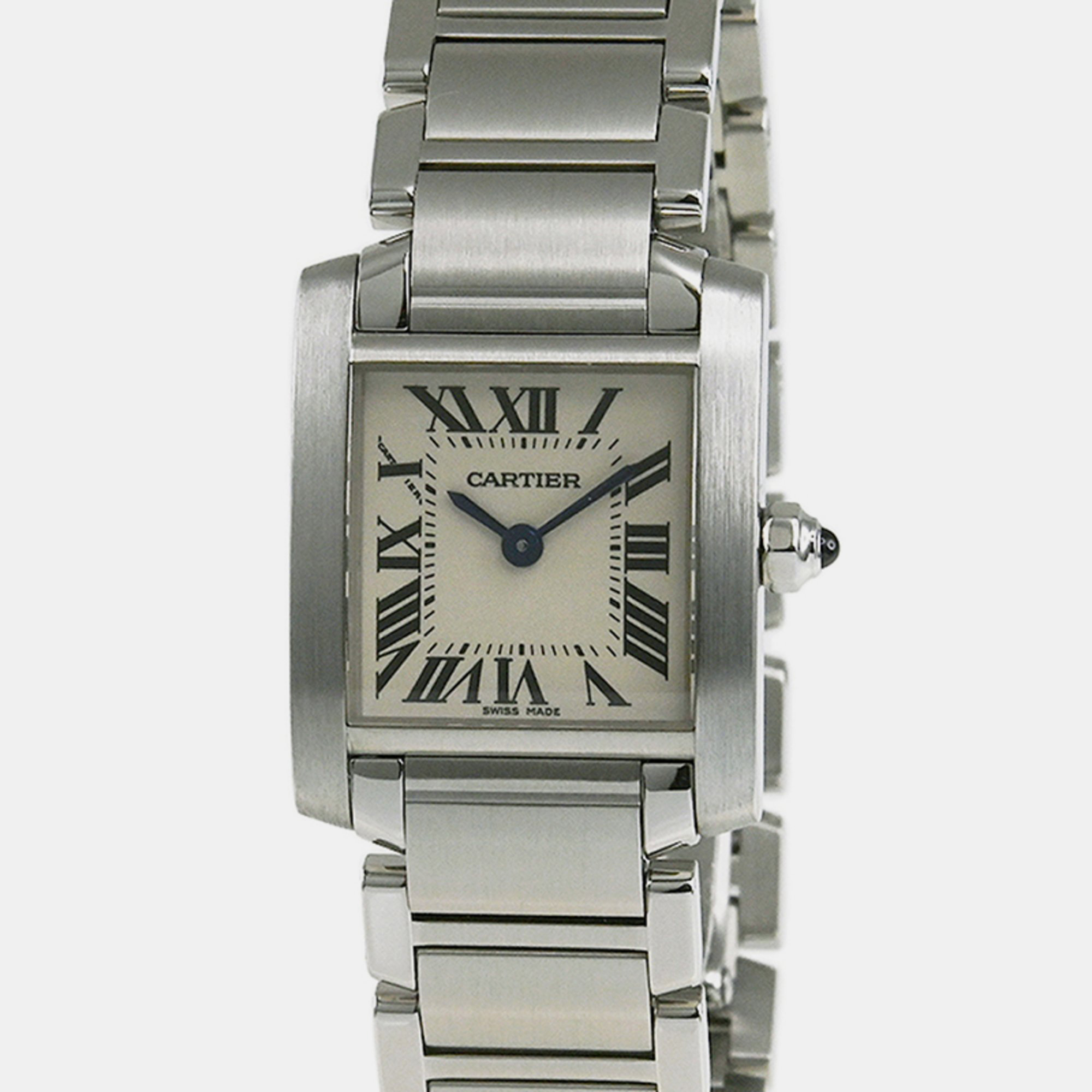 

Cartier White Stainless Steel Tank Francaise W51008Q3 Women's Wristwatch