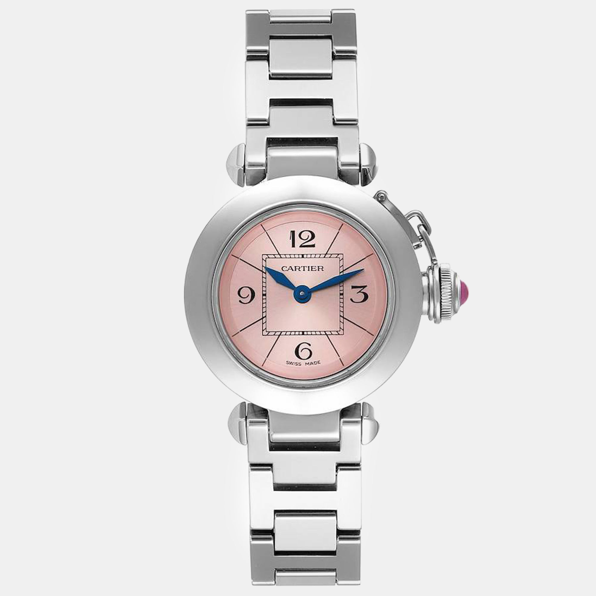 

Cartier Miss Pasha Steel Pink Dial Ladies Watch 27 mm