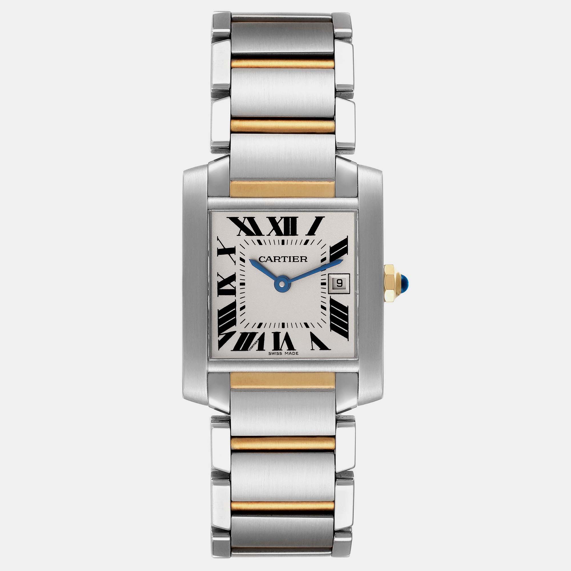 

Cartier Tank Francaise Midsize Steel Yellow Gold Ladies Watch 25 mm, Silver