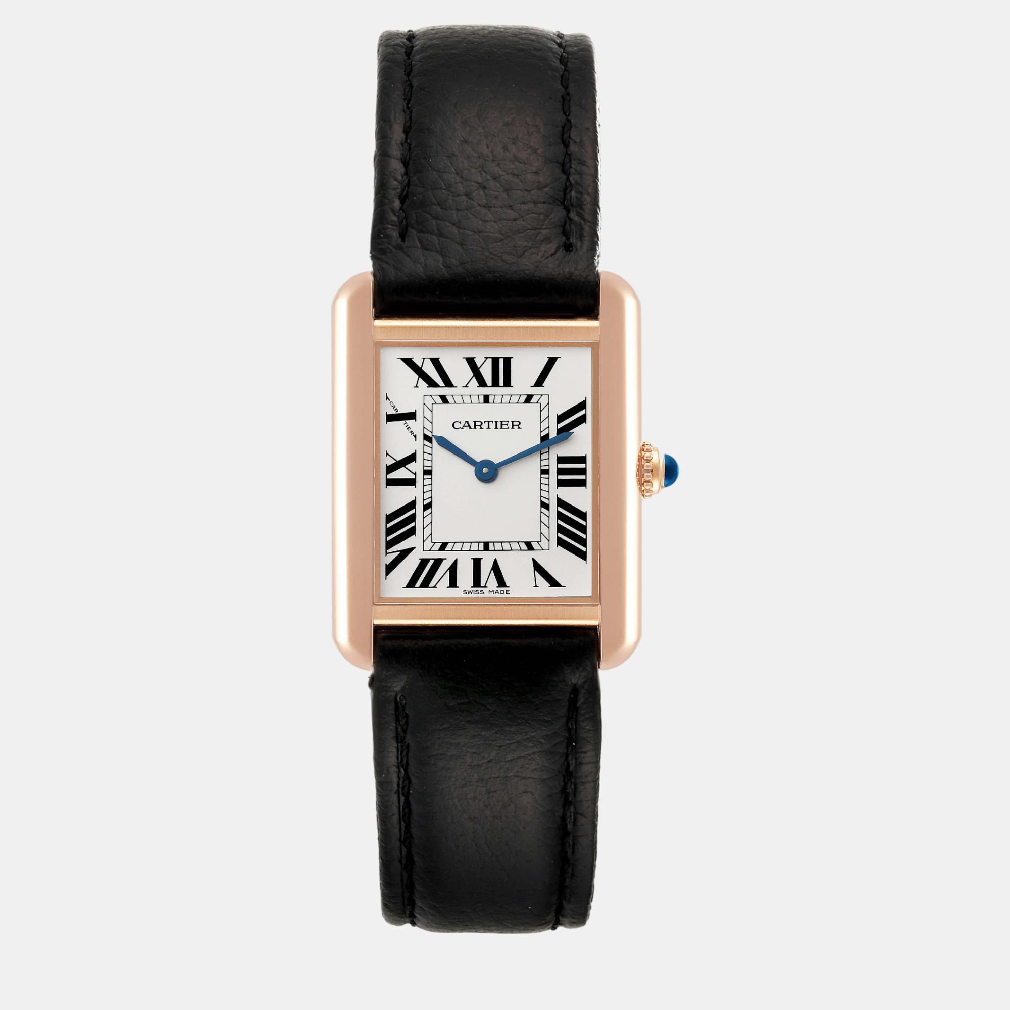 

Cartier Tank Solo Silver Dial Rose Gold Steel Ladies Watch 24.4 mm
