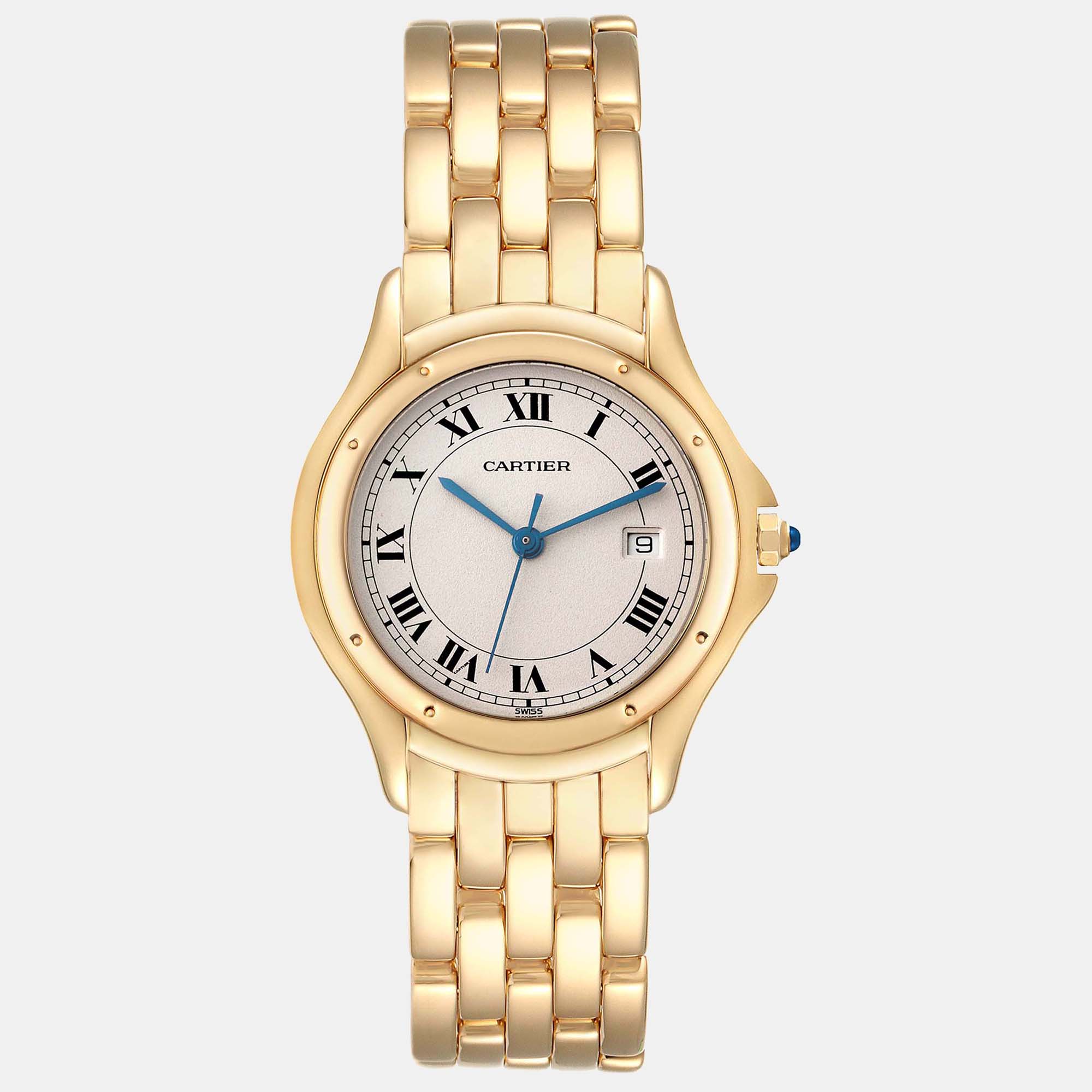 

Cartier Cougar Yellow Gold Silver Dial Ladies Watch 33 mm