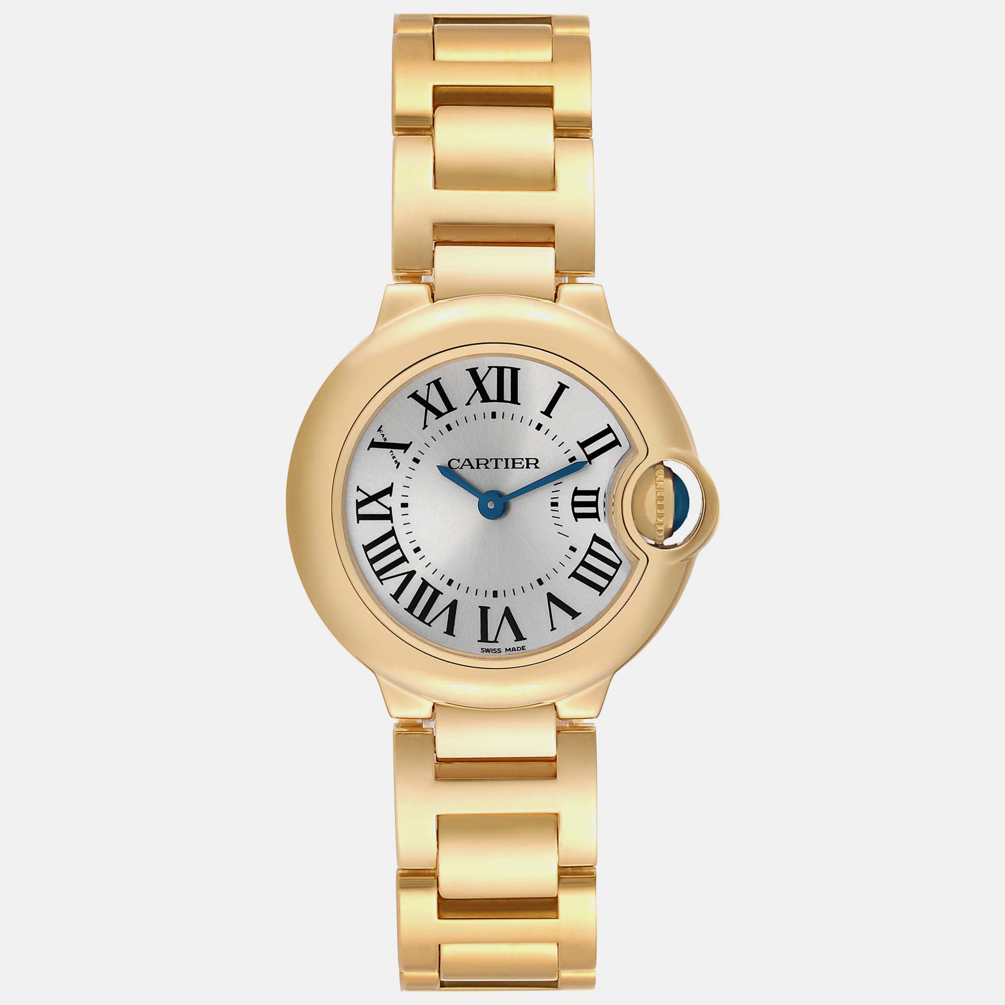 

Cartier Ballon Bleu Yellow Gold Ladies Watch 28 mm, Silver