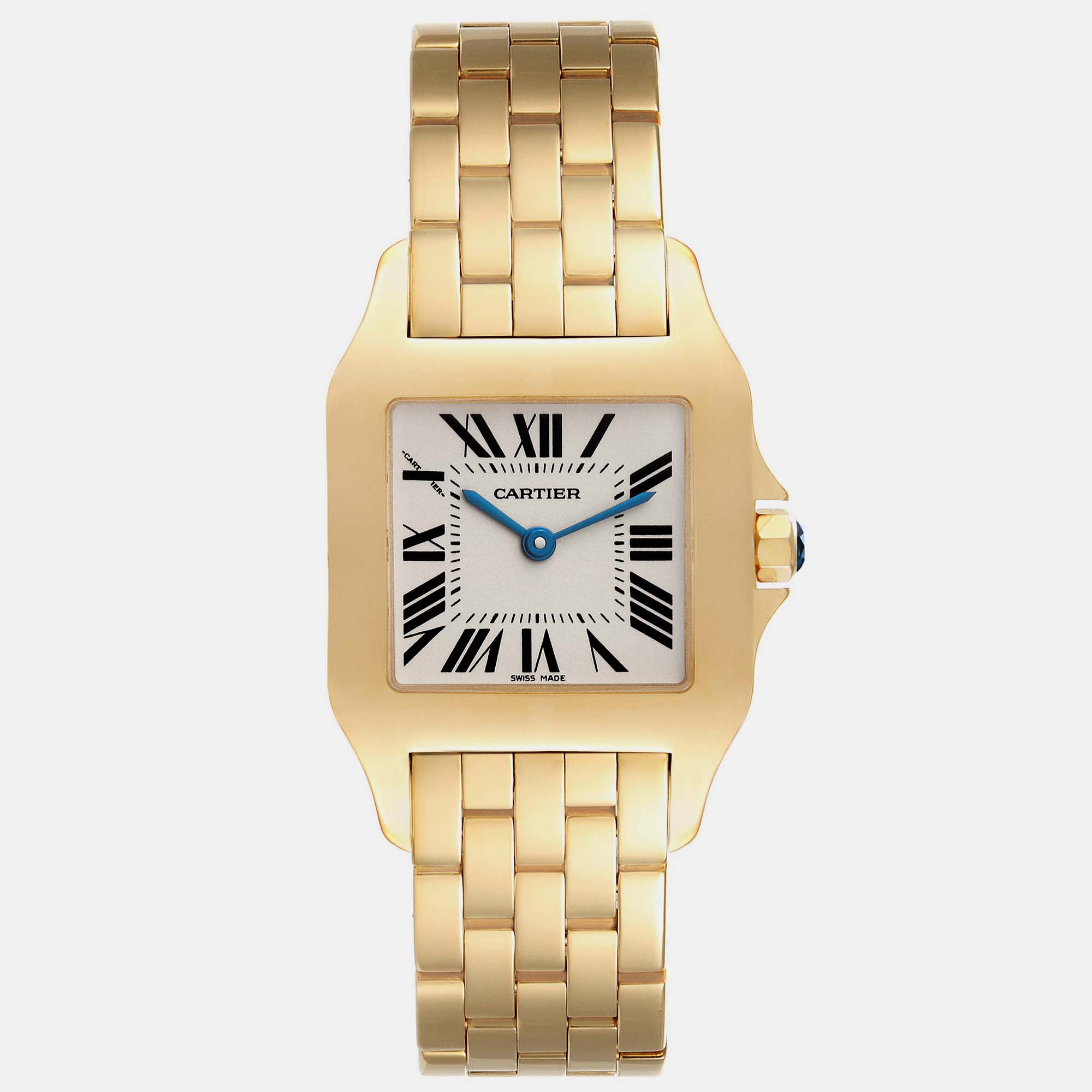 

Cartier Santos Demoiselle Midsize Yellow Gold Ladies Watch 26 mm, Silver