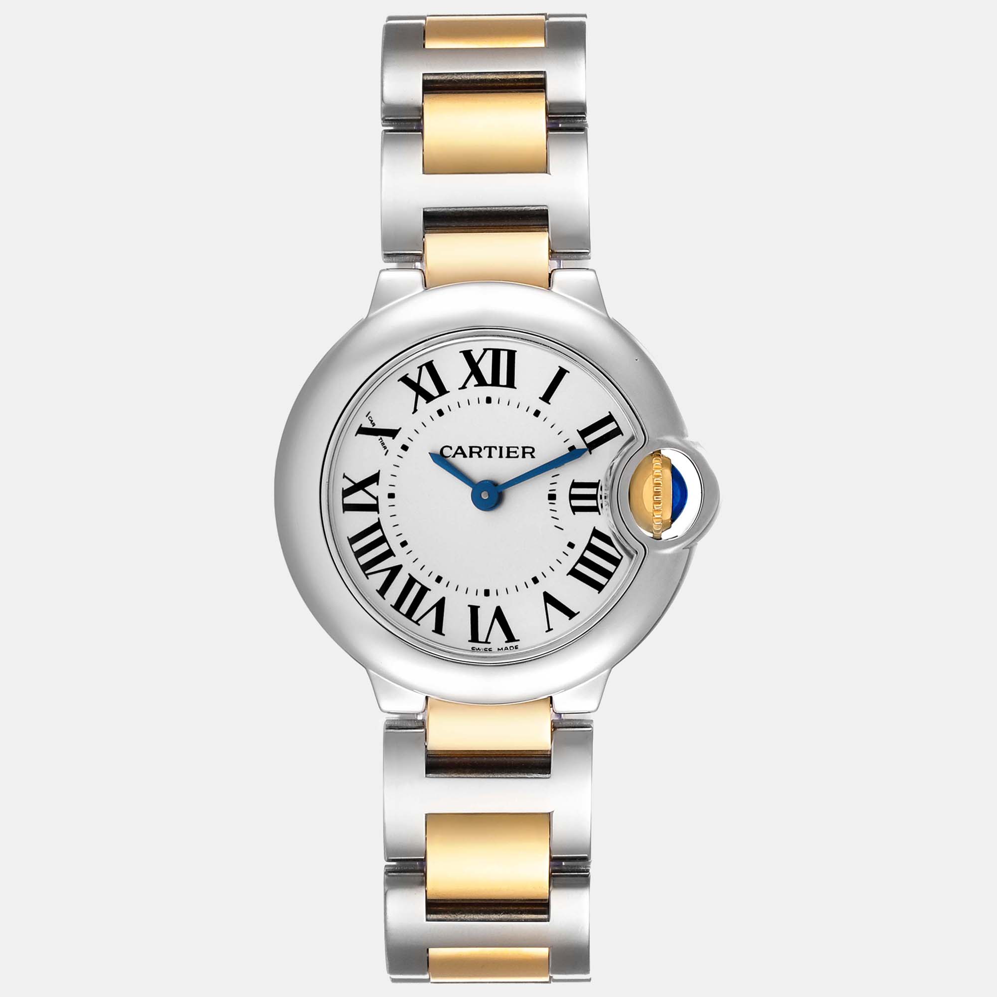 

Cartier Ballon Bleu Steel Yellow Gold Ladies Watch 28 mm, Silver