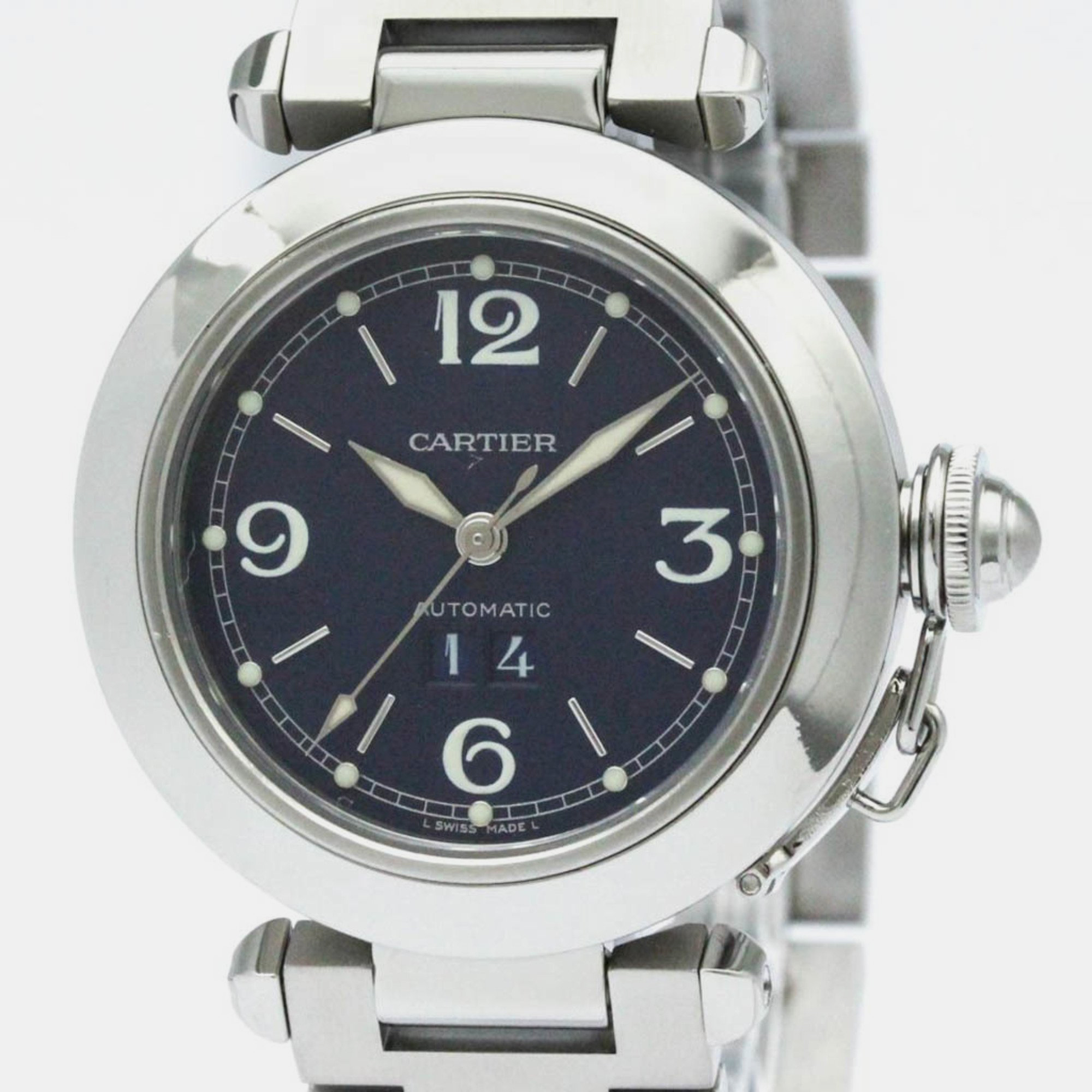 

Cartier Blue Stainless Steel Pasha C de Cartier W31047M7 Automatic Women's Wristwatch 35 mm