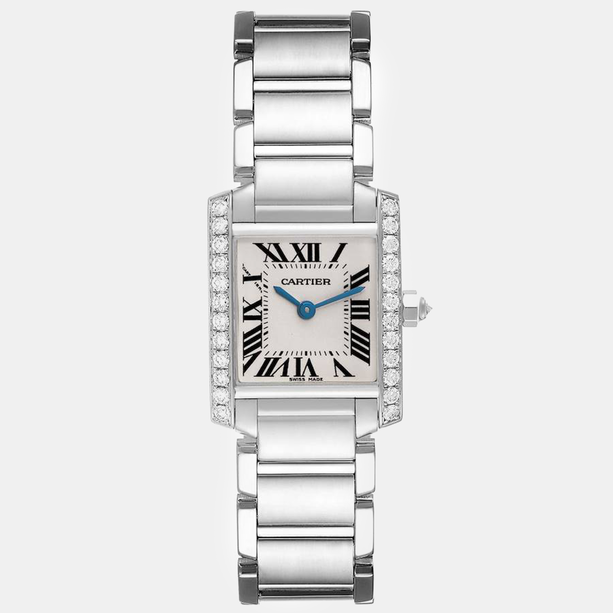 

Cartier Tank Francaise White Gold Diamond Ladies Watch, Silver