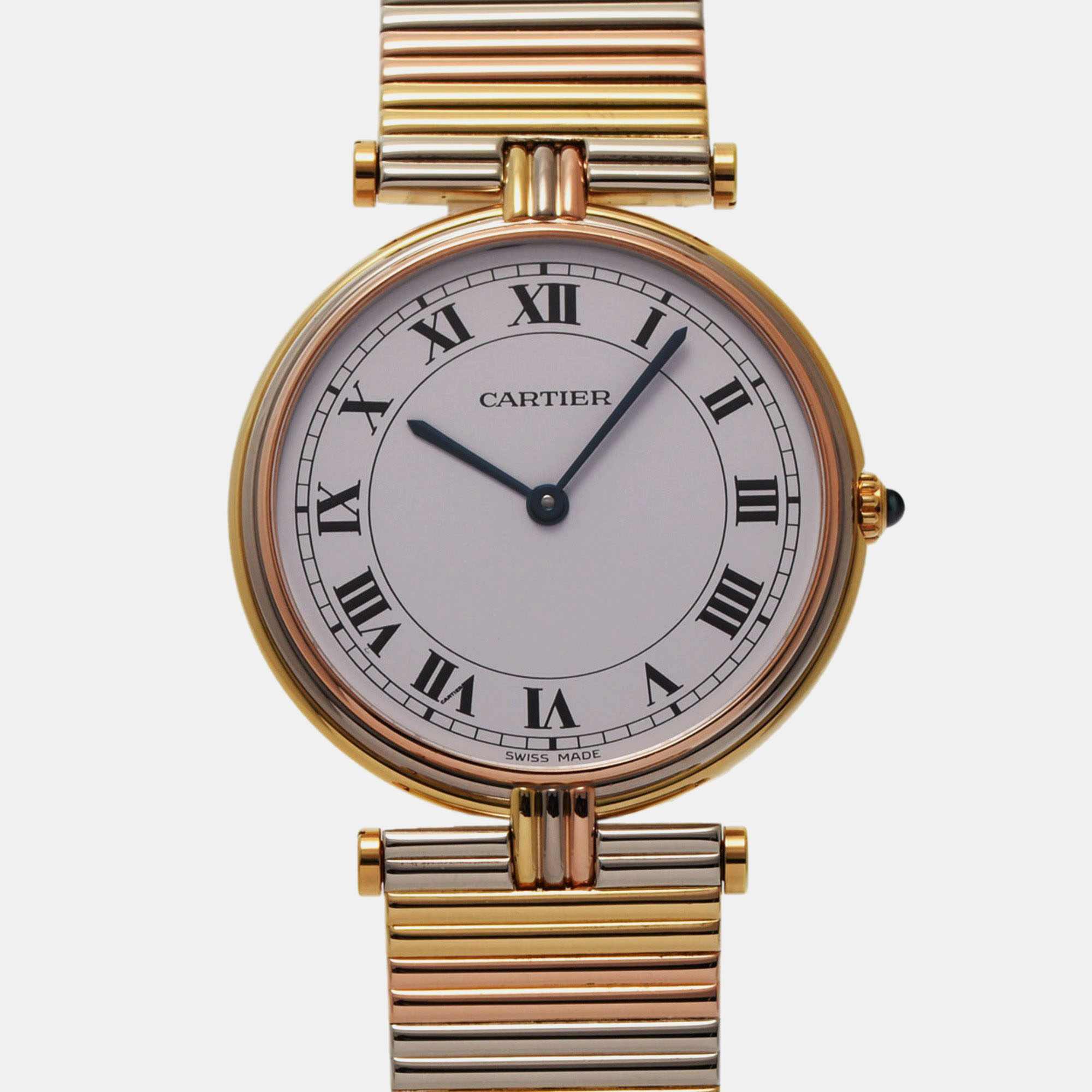

Cartier White 18k Yellow Gold Trinity Quartz Women's Wristwatch 30 mm