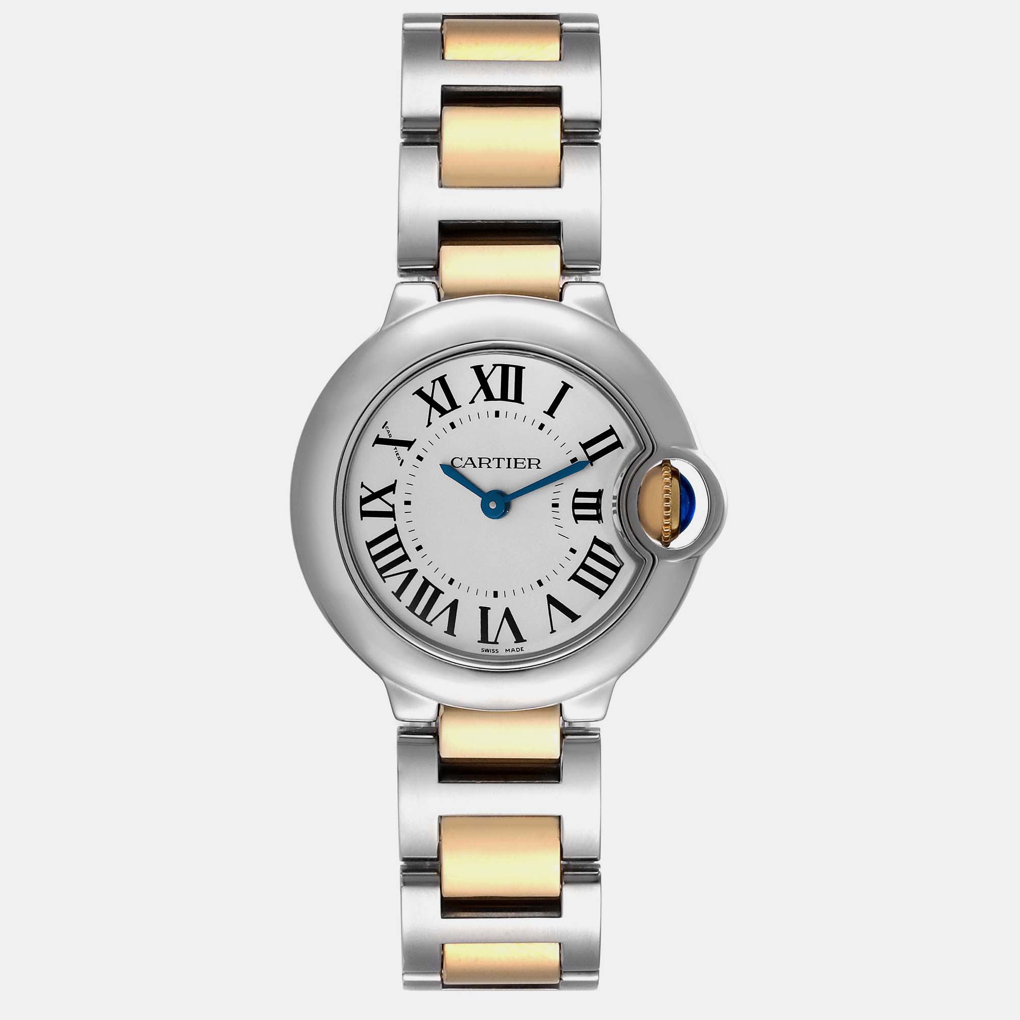 

Cartier Ballon Bleu  Steel Yellow Gold Ladies Watch W69007Z3 Papers, Silver