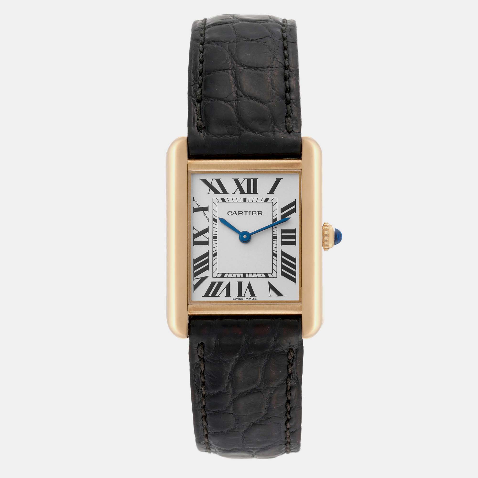 

Cartier Tank Solo Small Yellow Gold Steel Ladies Watch W1018755 23 x 30 mm, Silver