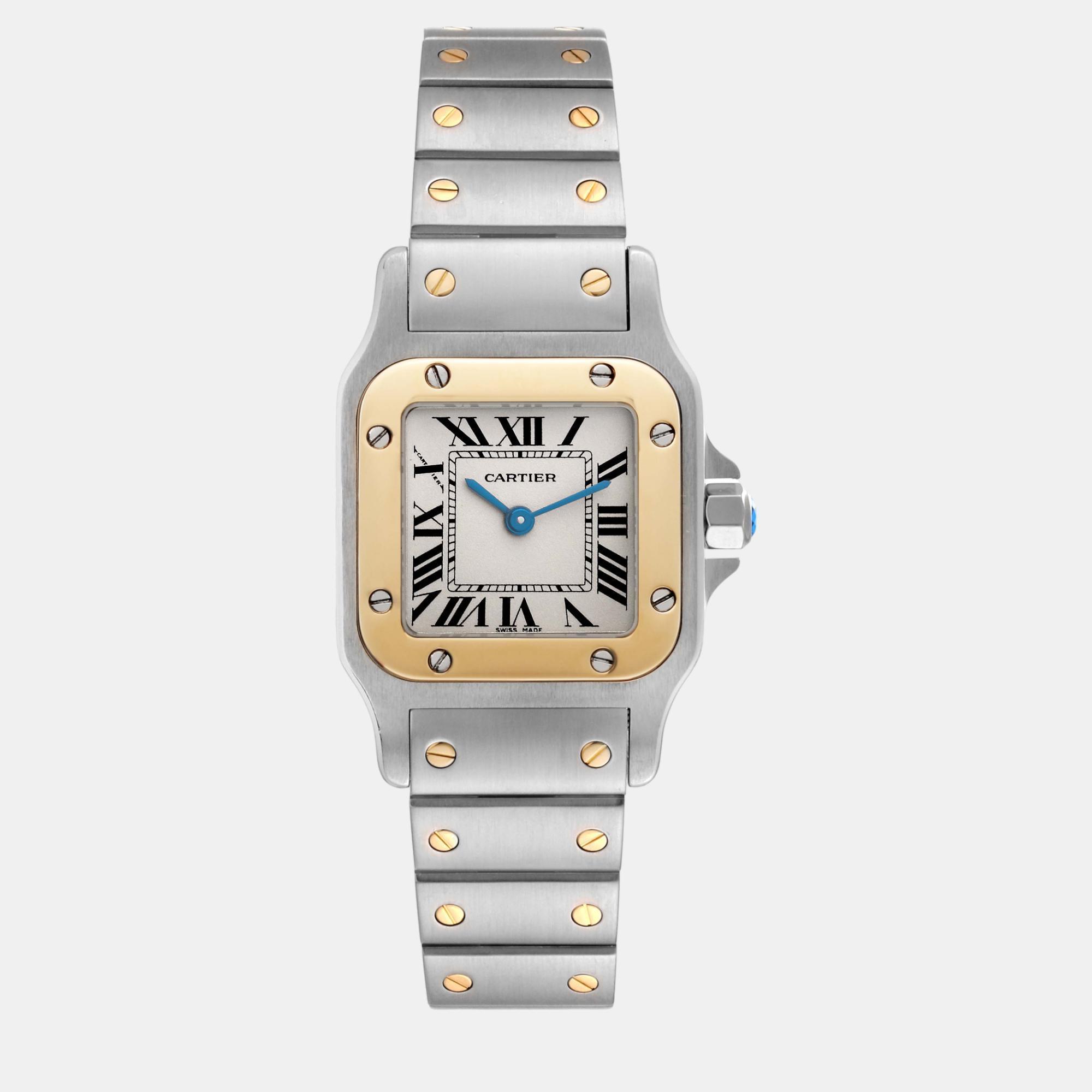 

Cartier Santos Galbee Small Steel Yellow Gold Ladies Watch W20012C4 24 x 34.7 mm, Silver