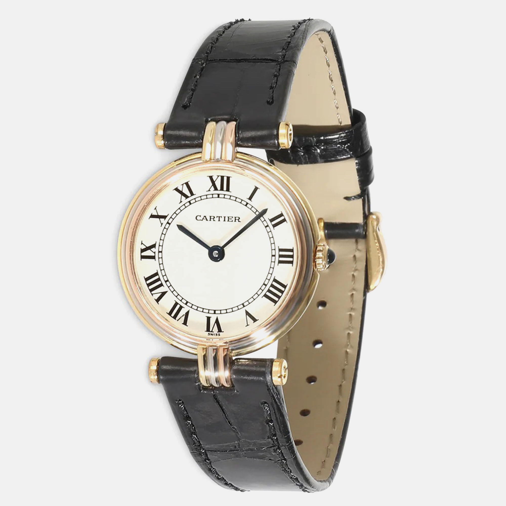 

Cartier White 18k Yellow Gold Rose Gold White Gold Trinity Vendome Quartz Women's Wristwatch 24 mm