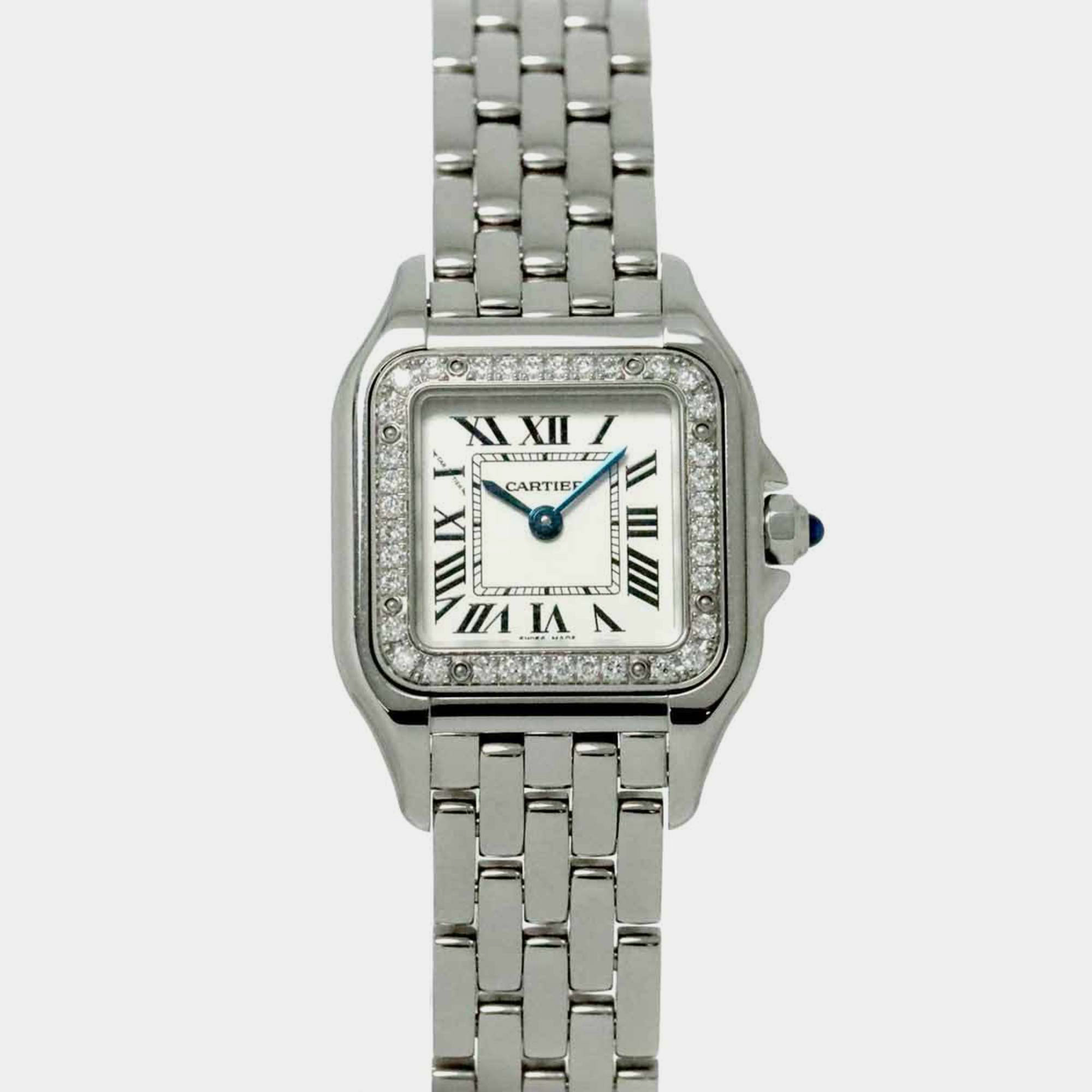 

Cartier Silver Stainless Steel Panthere De Cartier W4PN0007 Quartz Women's Wristwatch 22 mm