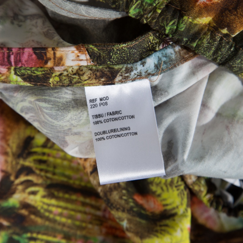 Carven Multicolor Havana Jungle Print Elasticized Waist Cotton Poplin Pants M