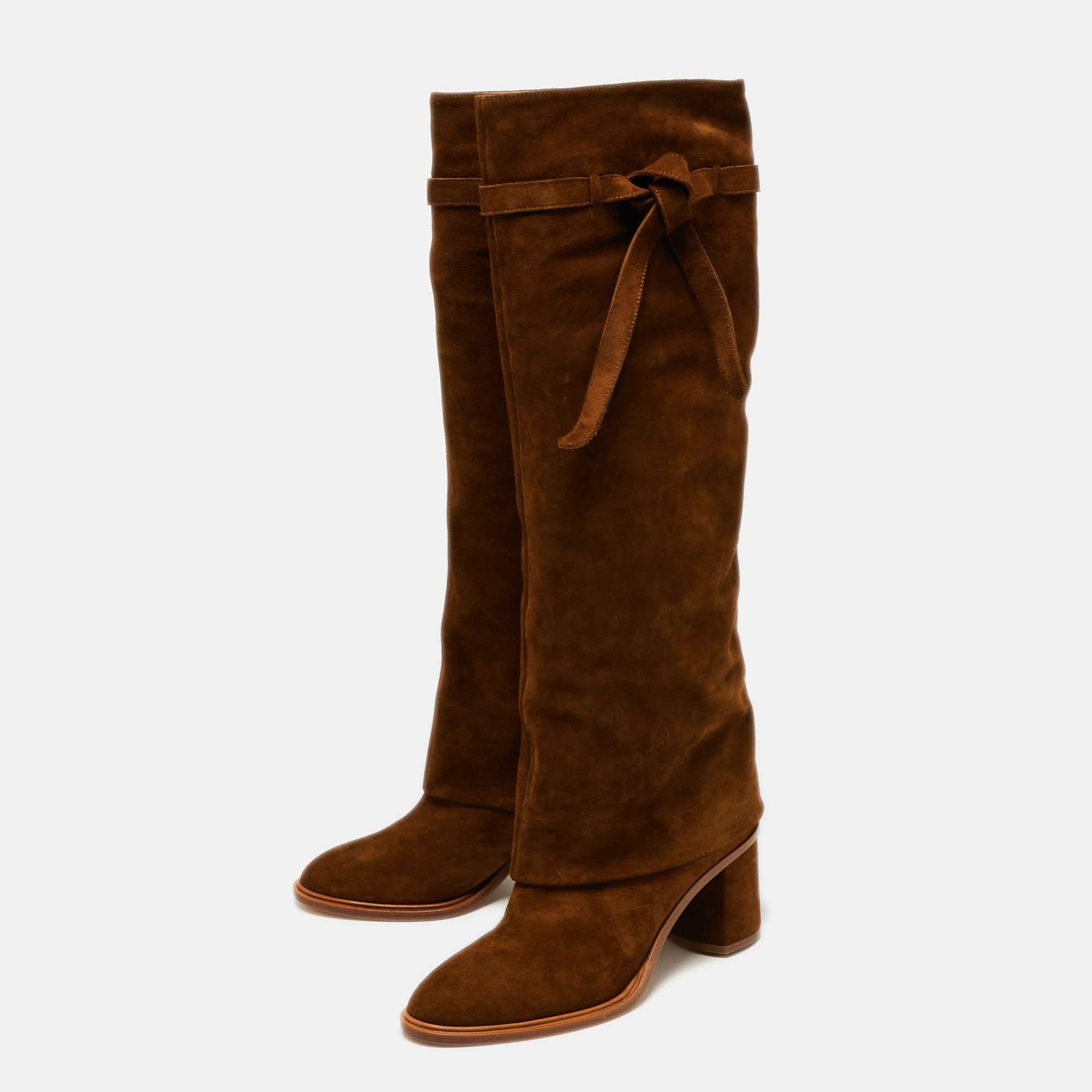 

Casadei Brown Suede Knee Length Boots Size