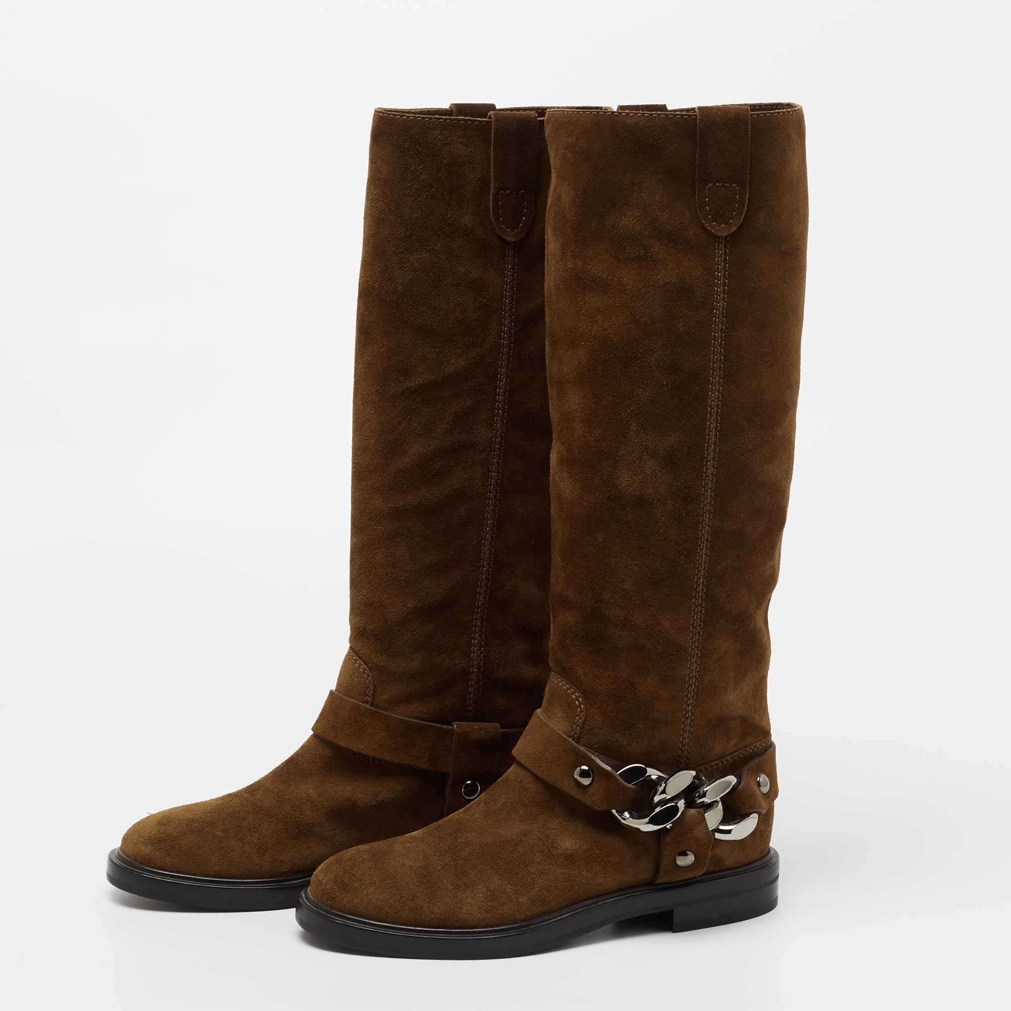 

Casadei Brown Suede Knee Length Boots Size