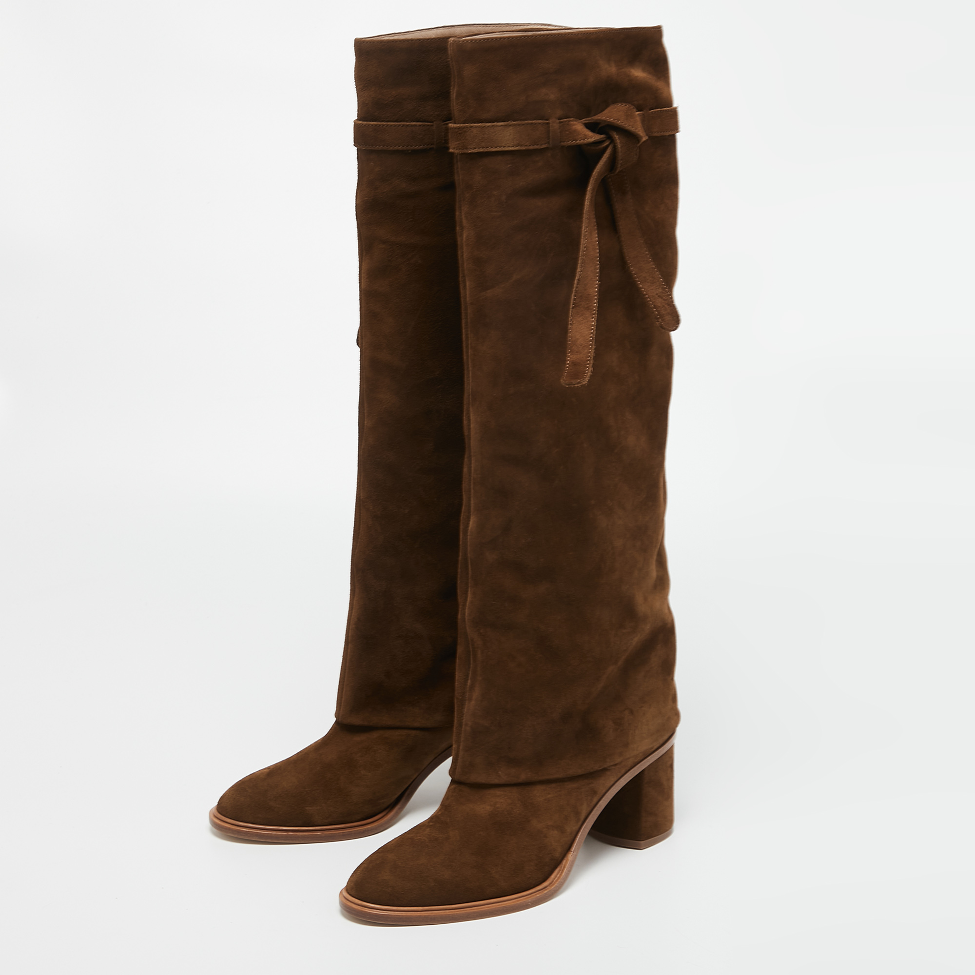 

Casadei Brown Suede C-Chain Knee Length Boots Size