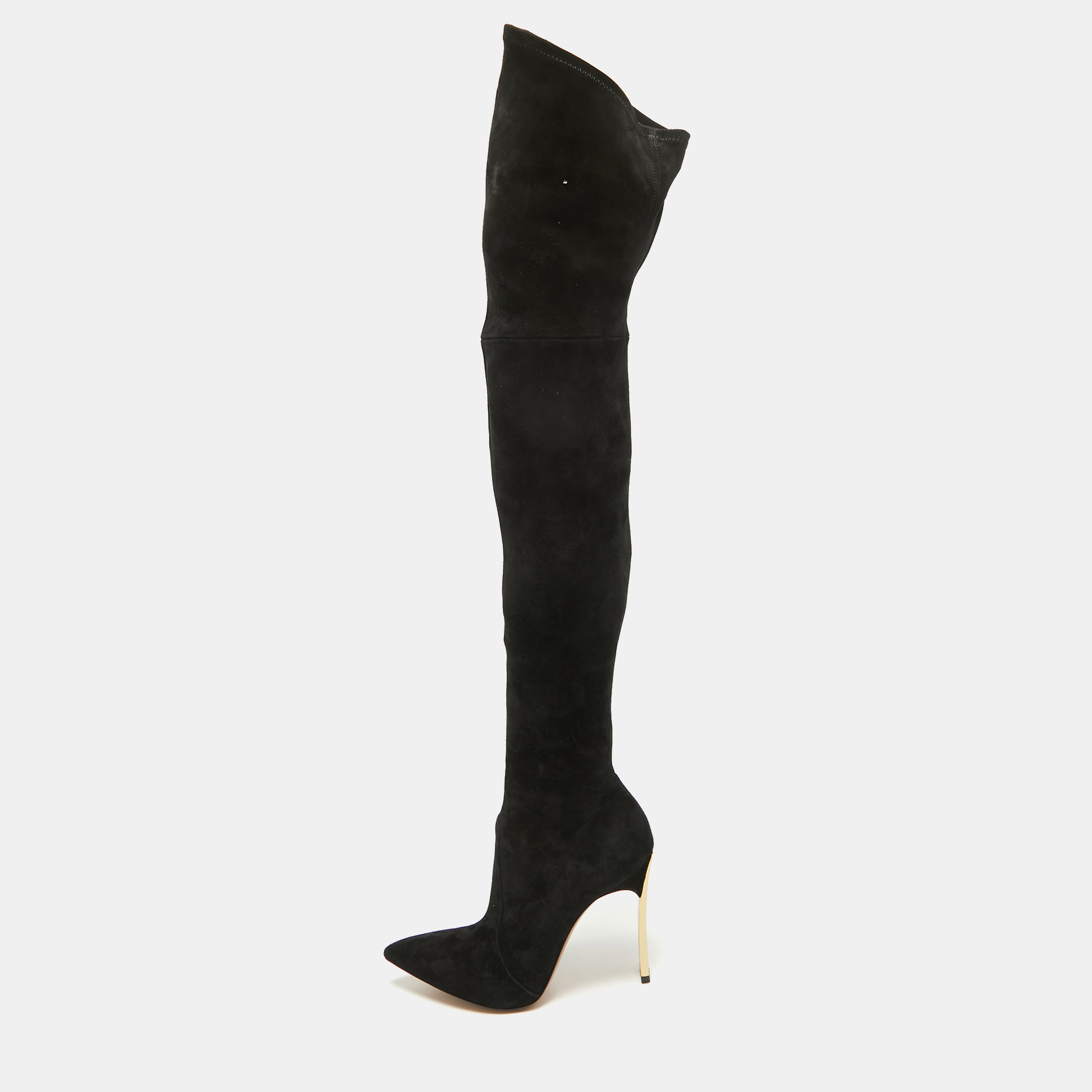 

Casadei Black Suede Over The Knee Length Boots Size