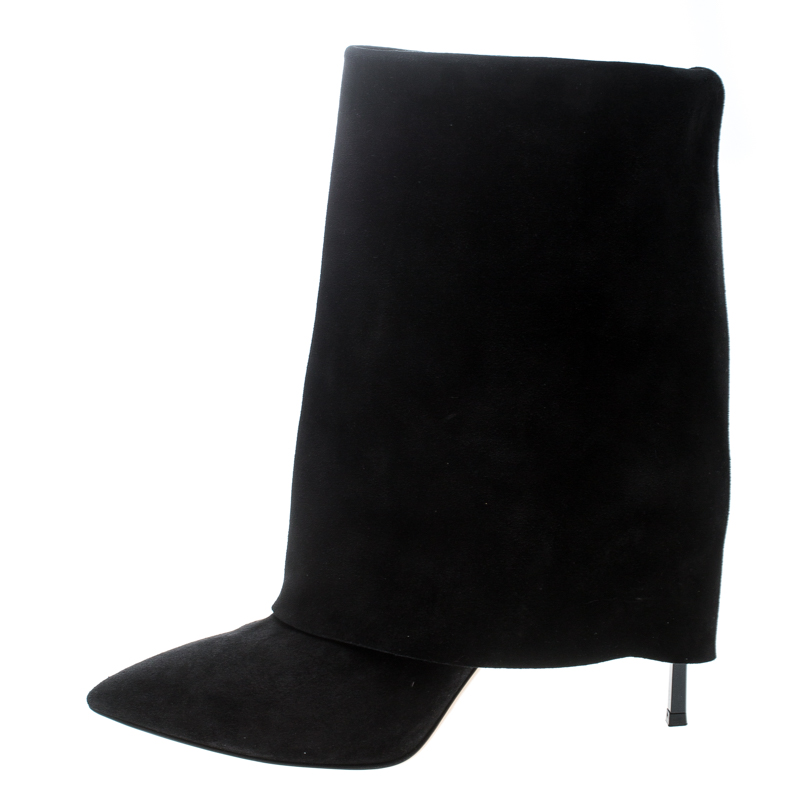 

Casadei Black Suede Pointed Toe Boots Size