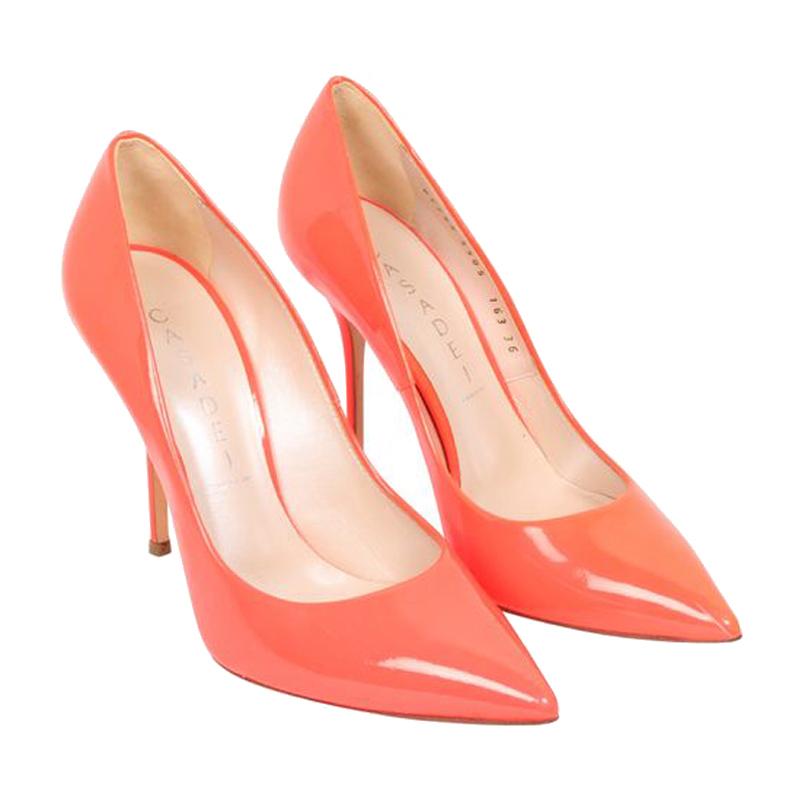 

Casadei Orange Patent Leather Blade Pumps Size