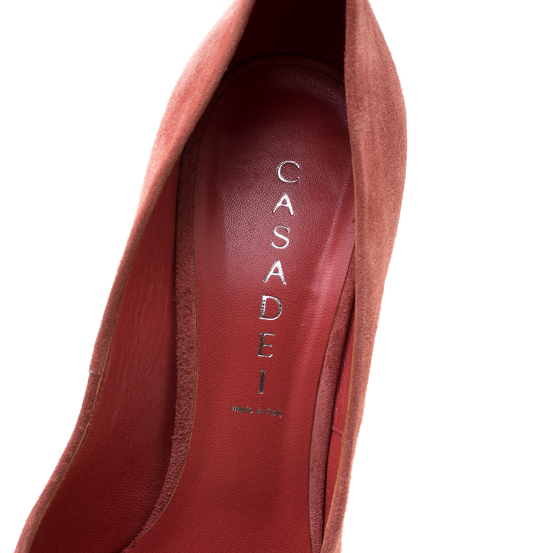 Casadei Pink Suede Platform Pumps Size 38.5