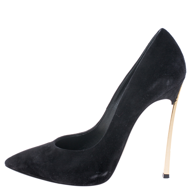 

Casadei Black Suede Leather Pointed Toe Pumps Size