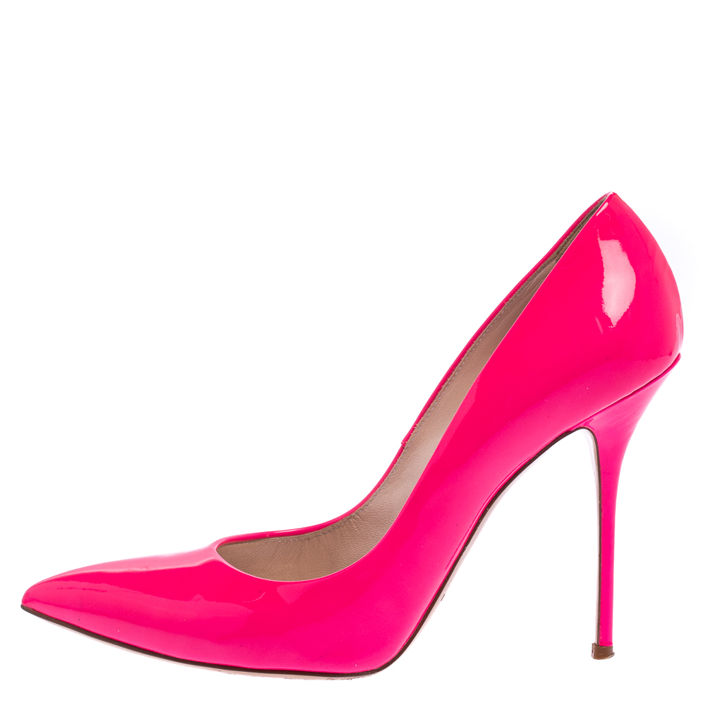

Casadei Neon Pink Patent Leather Blade Pumps Size