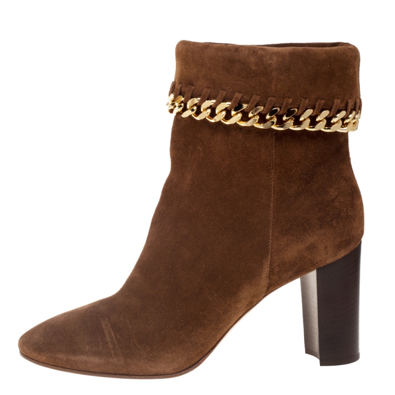 

Casadel Tan Suede Chain Ankle Boots Size