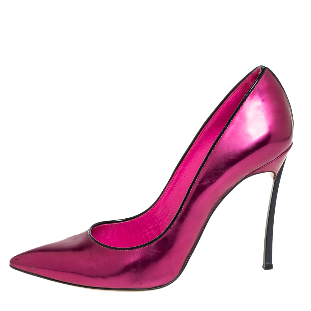 

Casadei Pink Patent Leather Pointed Toe Pumps Size