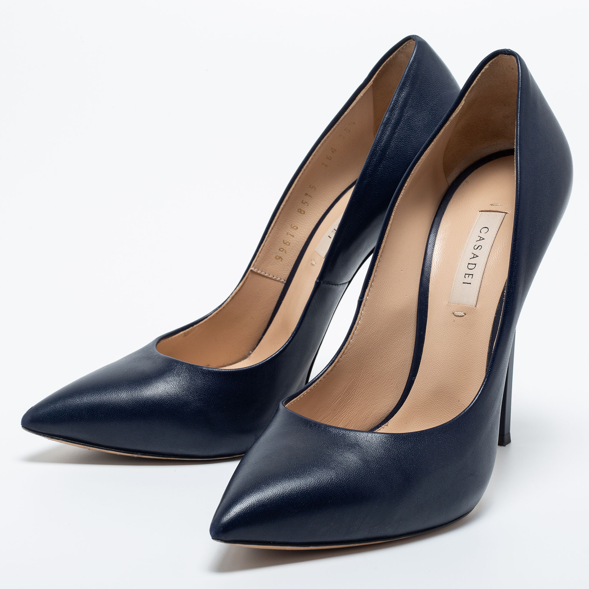 

Casadei Navy Blue Leather Blade Pointed Toe Pumps Size
