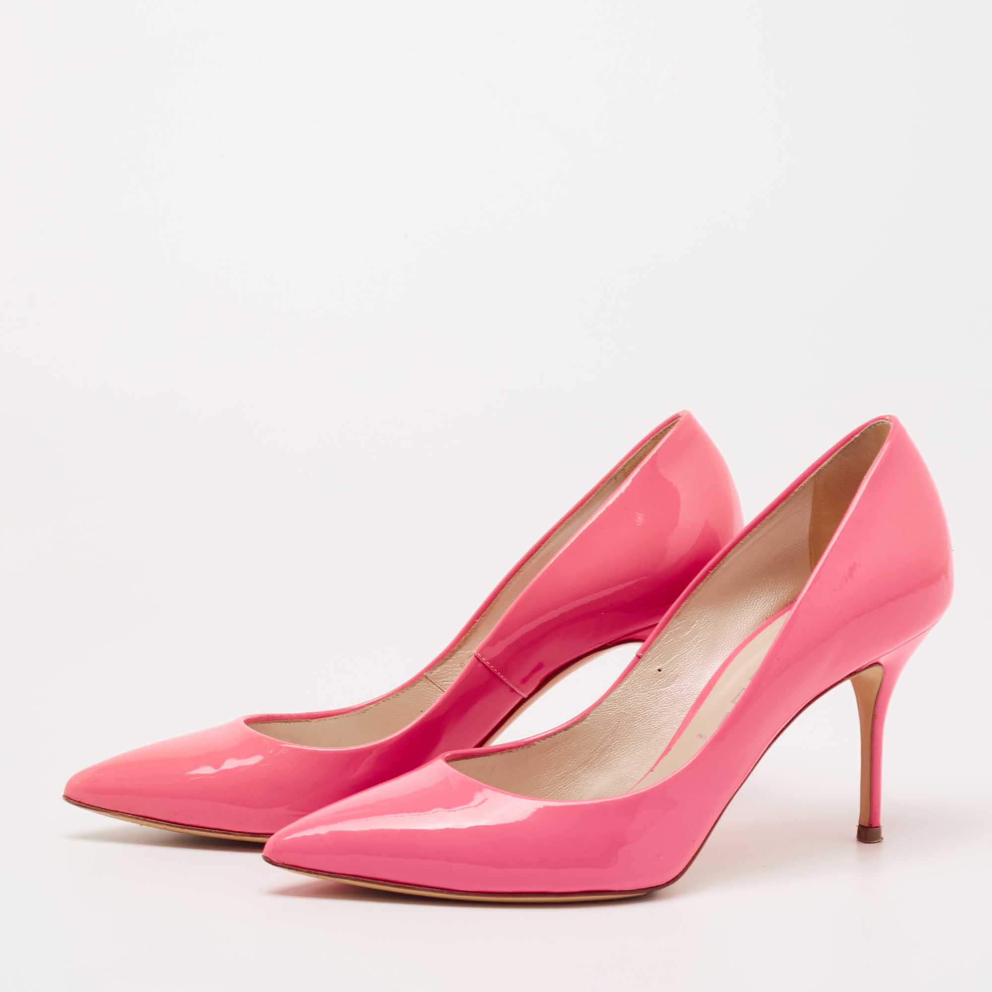 

Casadei Pink Patent Leather Pointed Toe Pumps Size