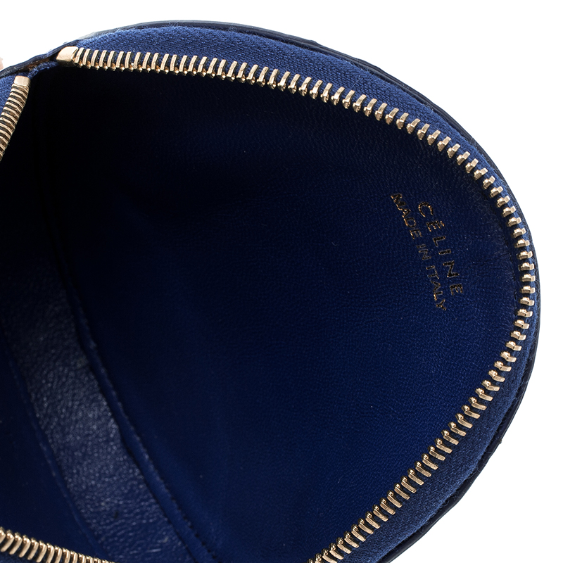 

Celine Blue Croc Embossed Round Zip Coin Purse