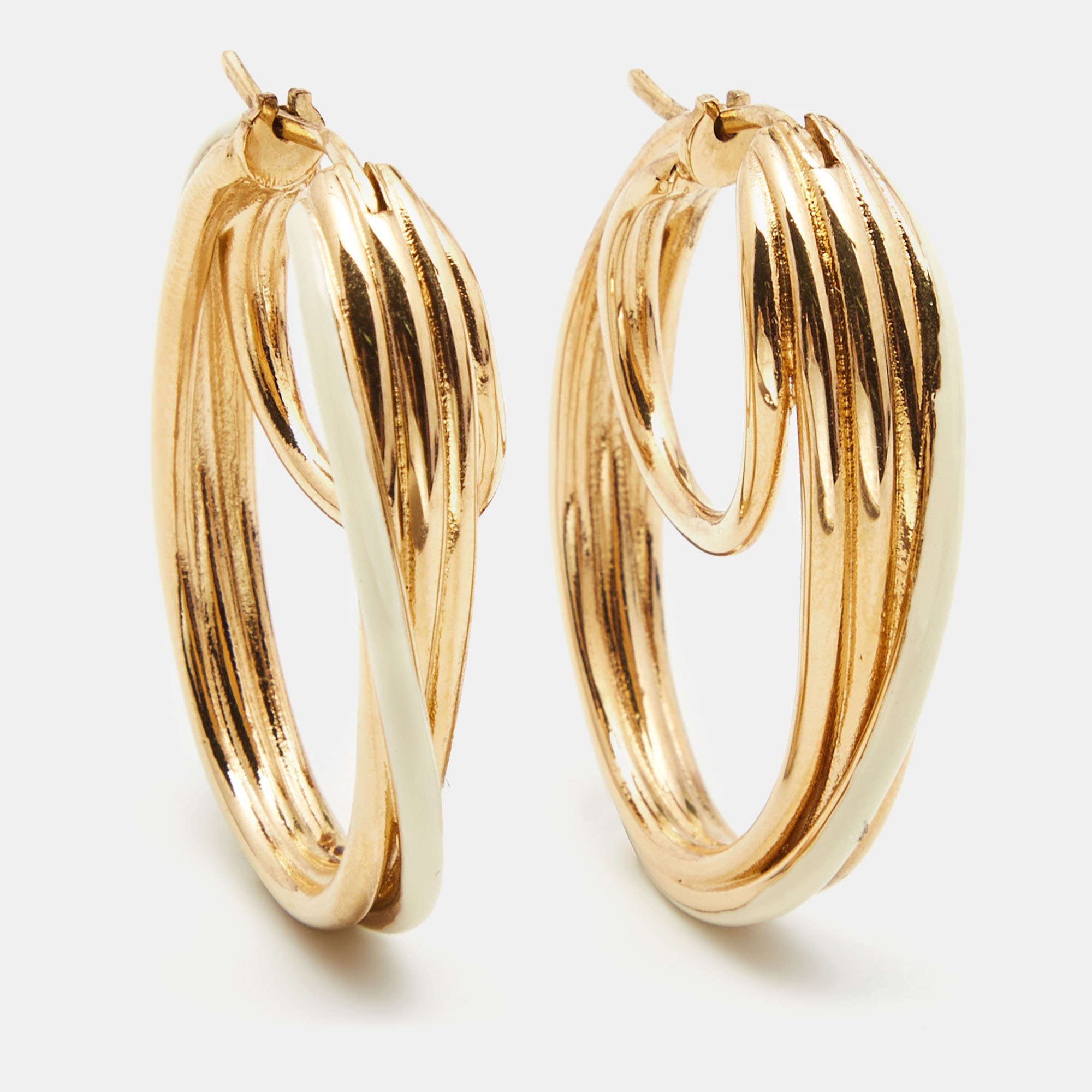 

Celine Enamel Gold Tone Earrings