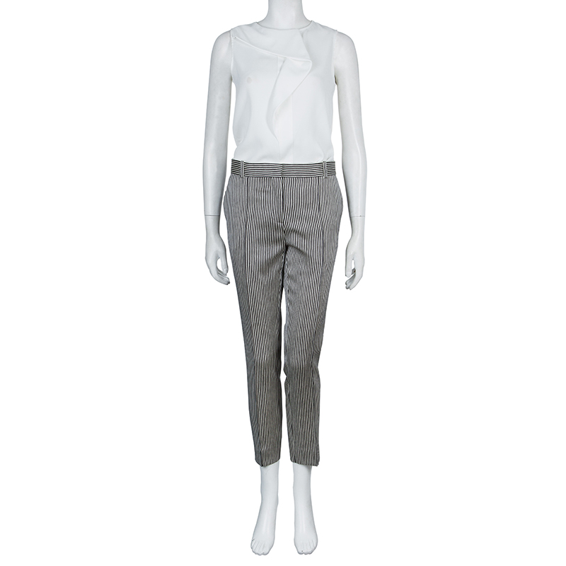 

Celine Monochrome Striped Trousers, Black