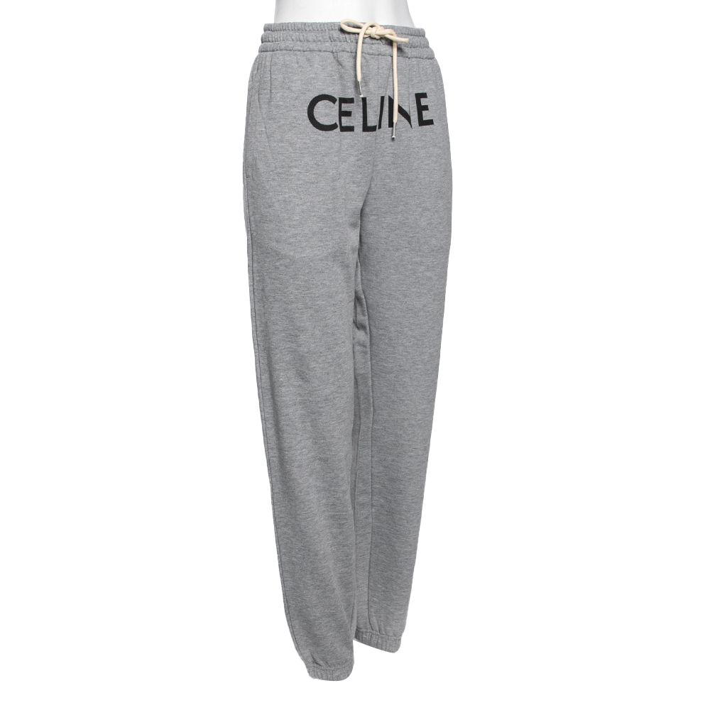 

Celine Grey Cotton Logo Printed Sweatpants