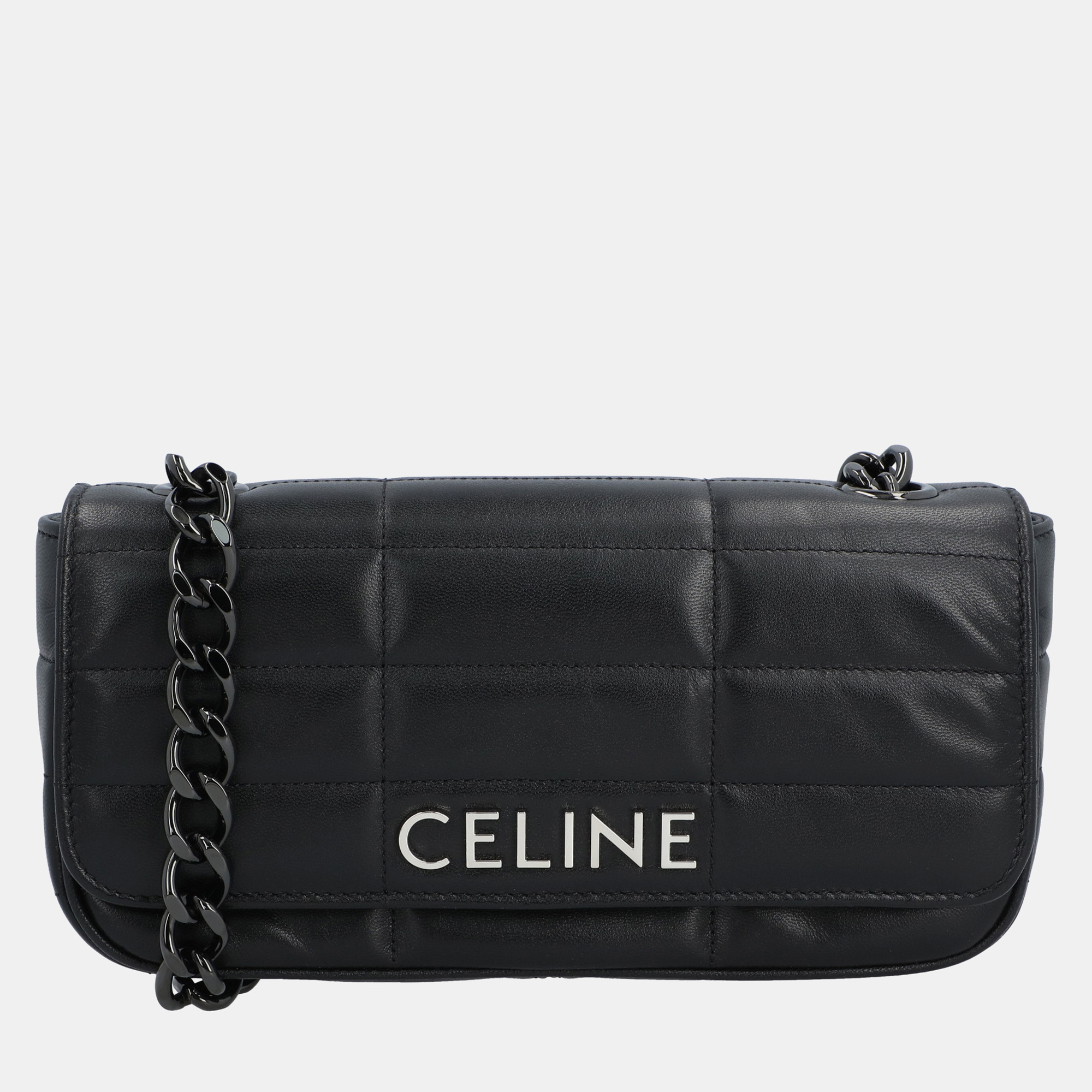 

Celine Black Calfskin Matelassé Monochrome Chain Shoulder Bag