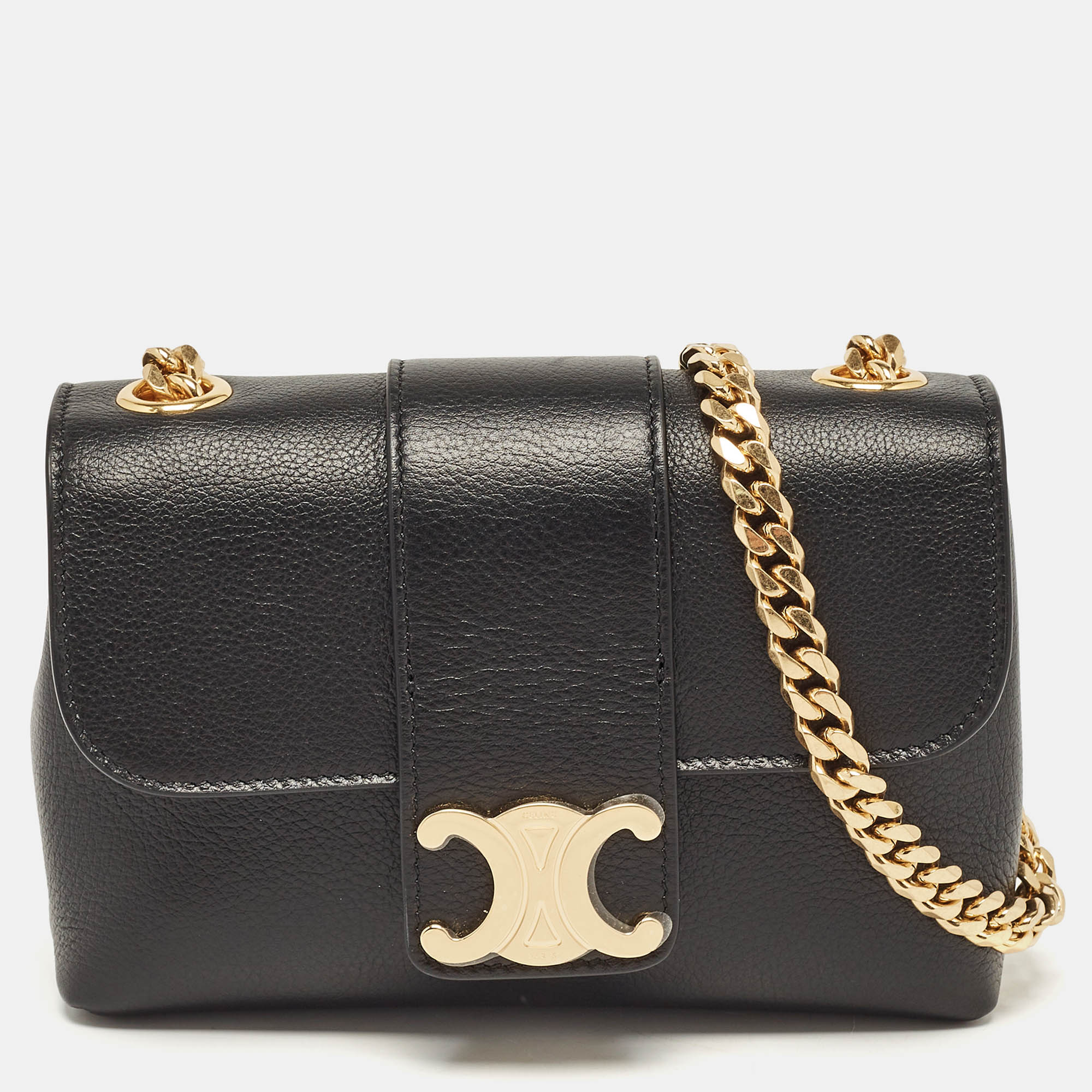 

Celine Black Leather Mini Victoire Shoulder Bag