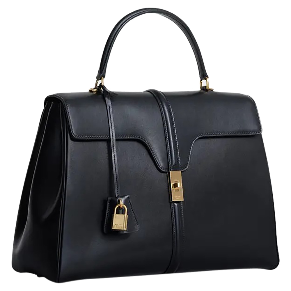 

Celine Black Leather Large 16 Tote Bag