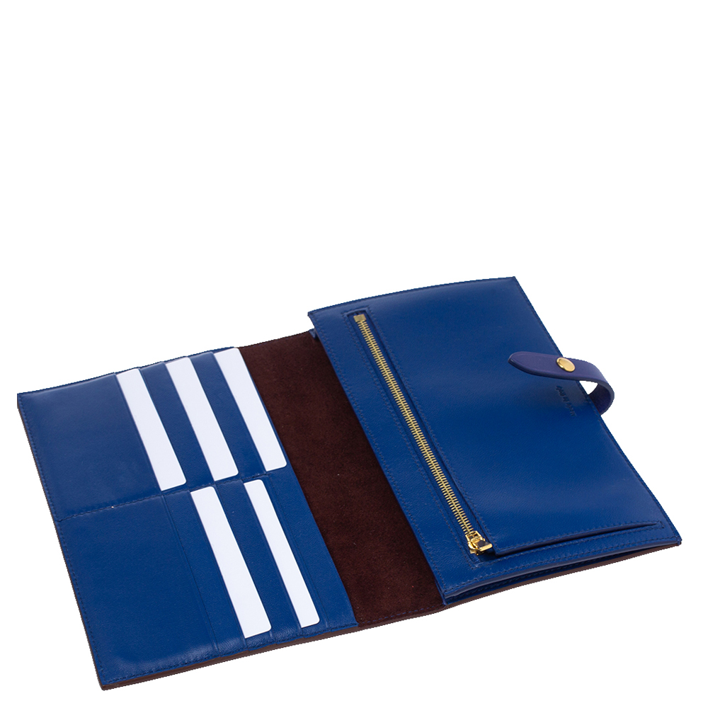 

Celine Burgundy/Blue Leather Large Multifunction Strap Wallet