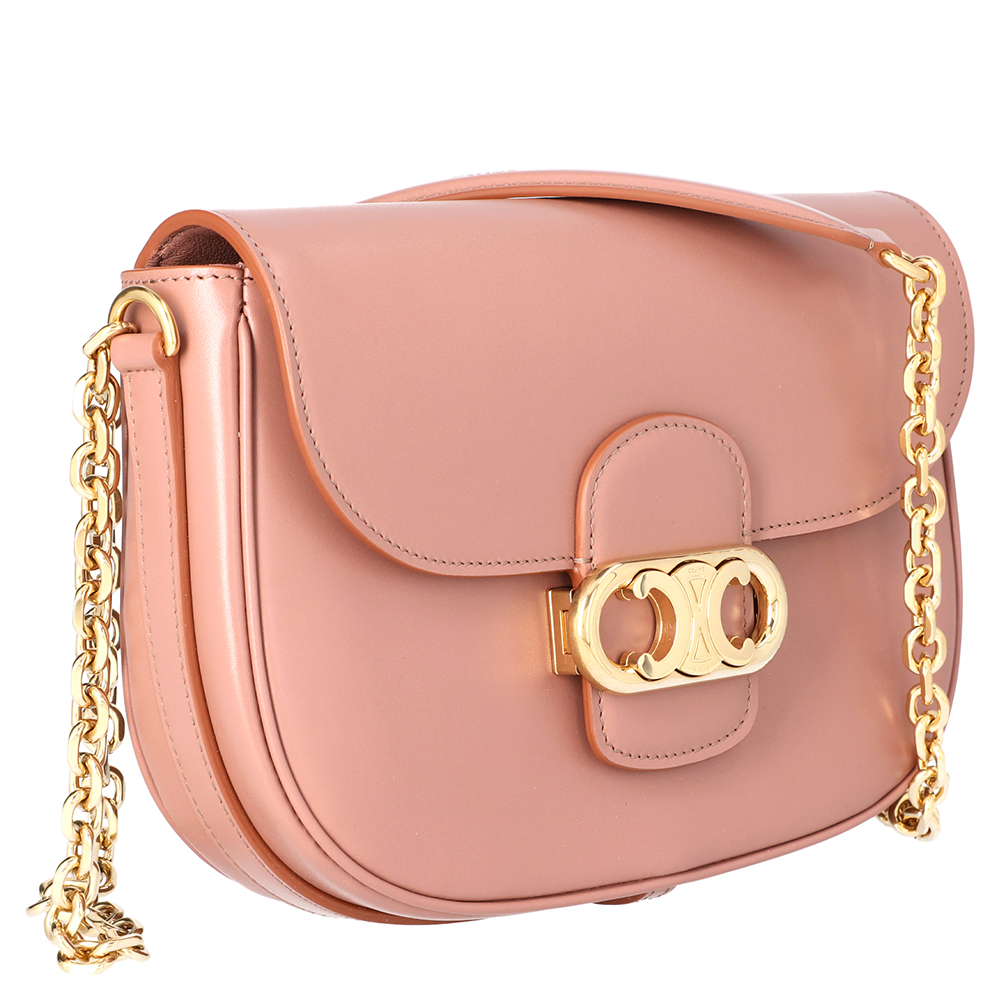 

Celine Light Pink Leather Medium Chain Maillon Triomphe Shoulder Bag