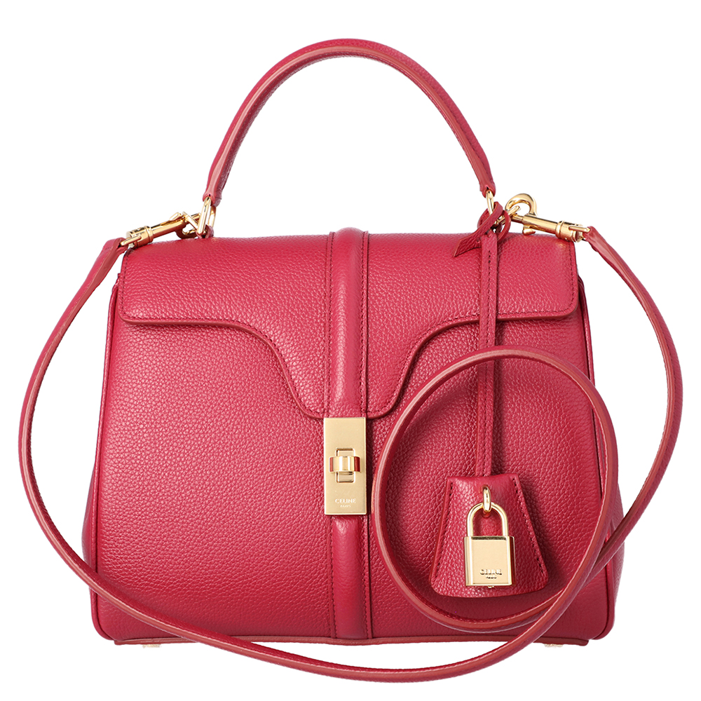 

Celine Red Satinated Calfskin Leather Small 16 Bag